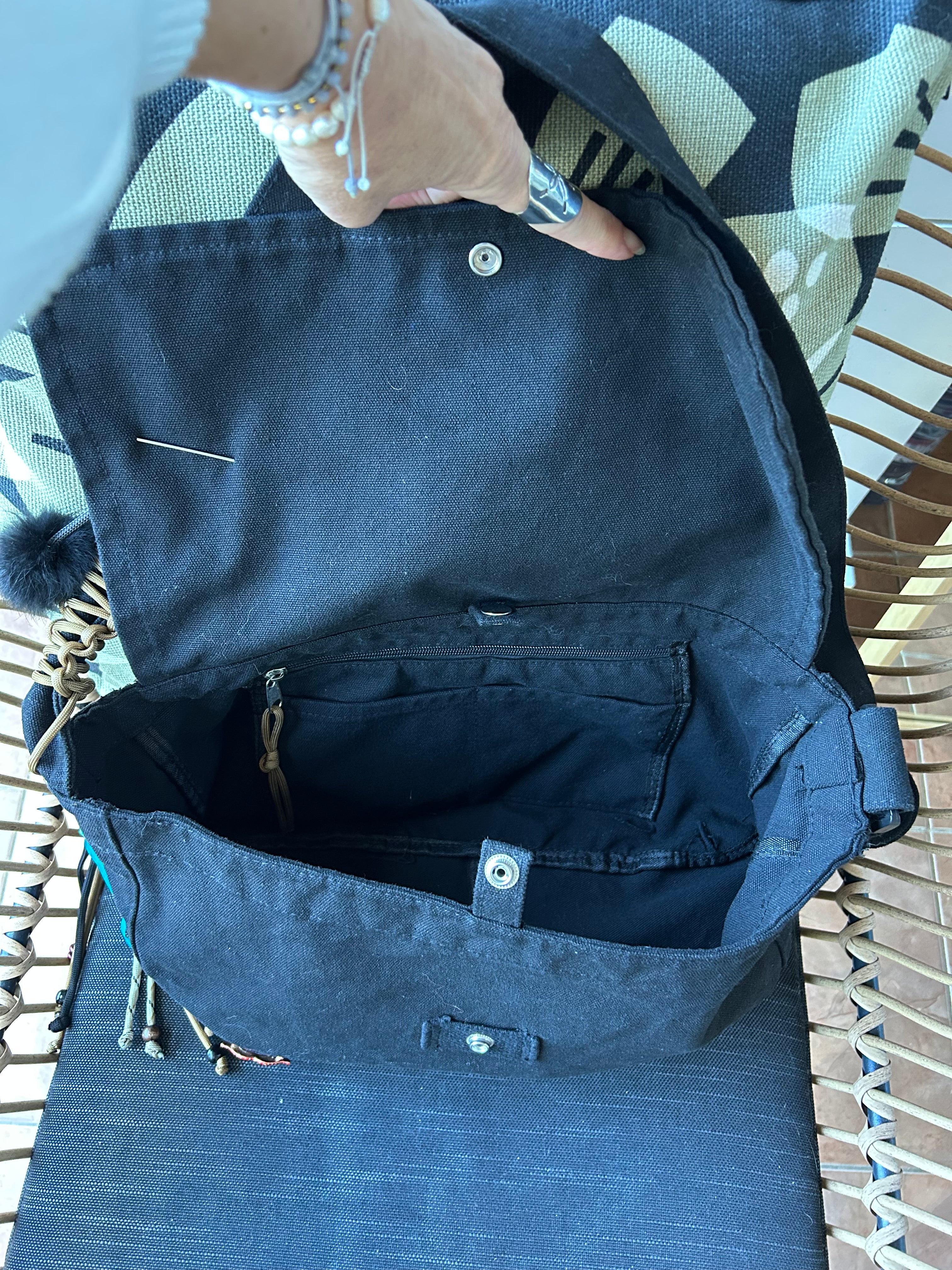 Besace toile JE M’EN FOUS