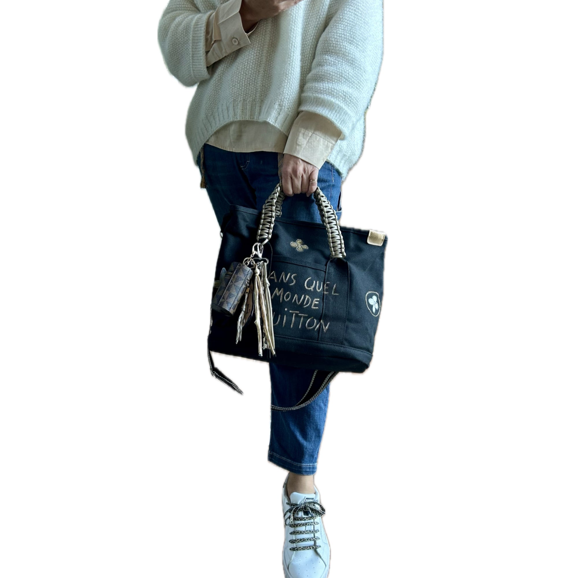 Grand sac toile noir DQMV