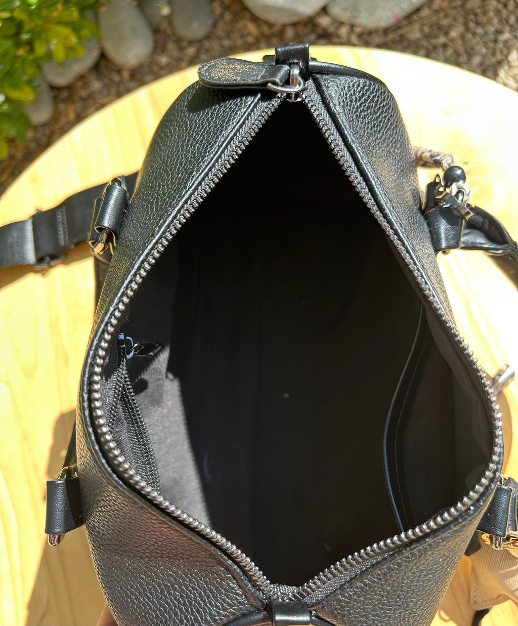 Sac noir Œil - feuille d’or