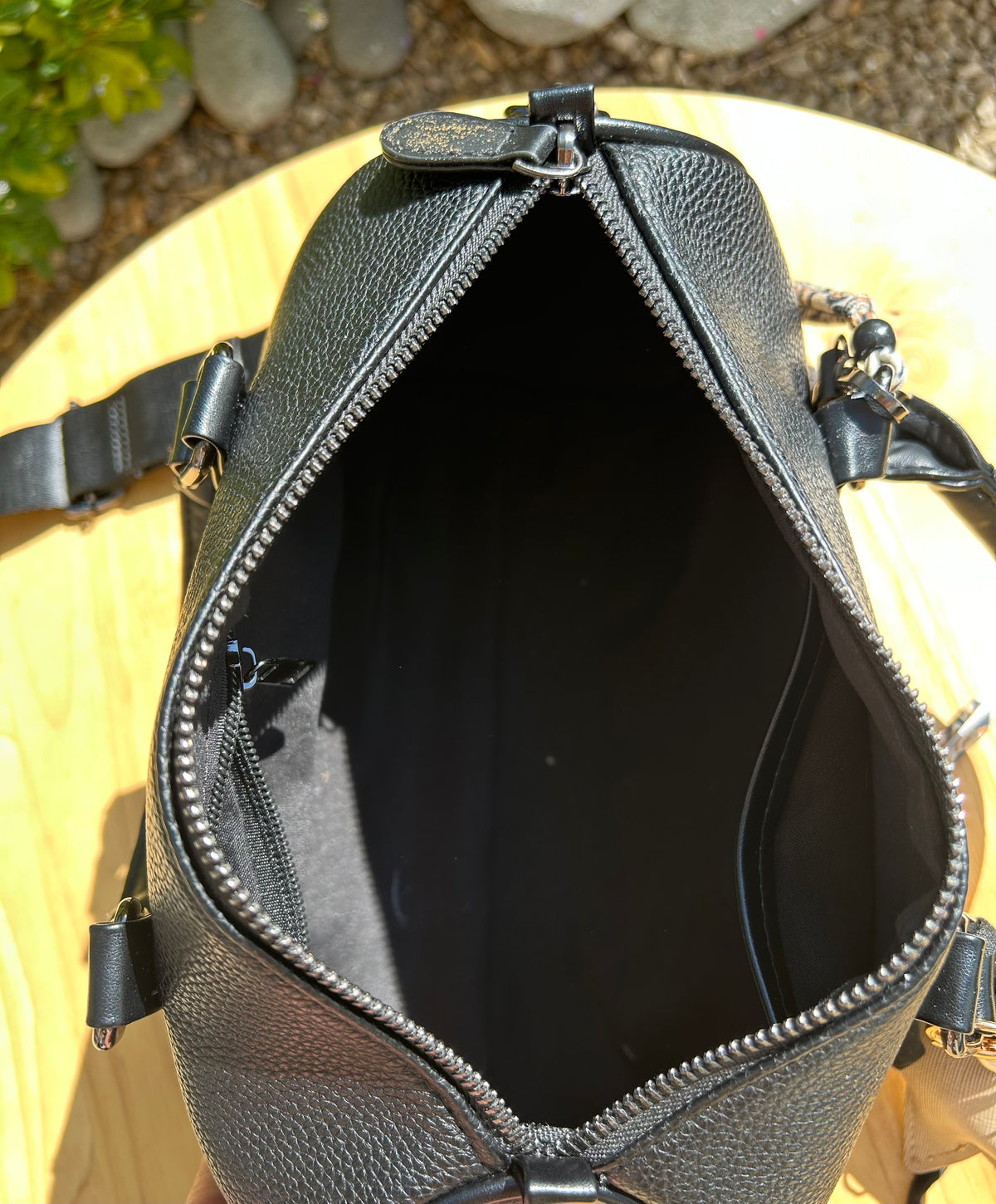 Sac noir Œil - feuille d’or
