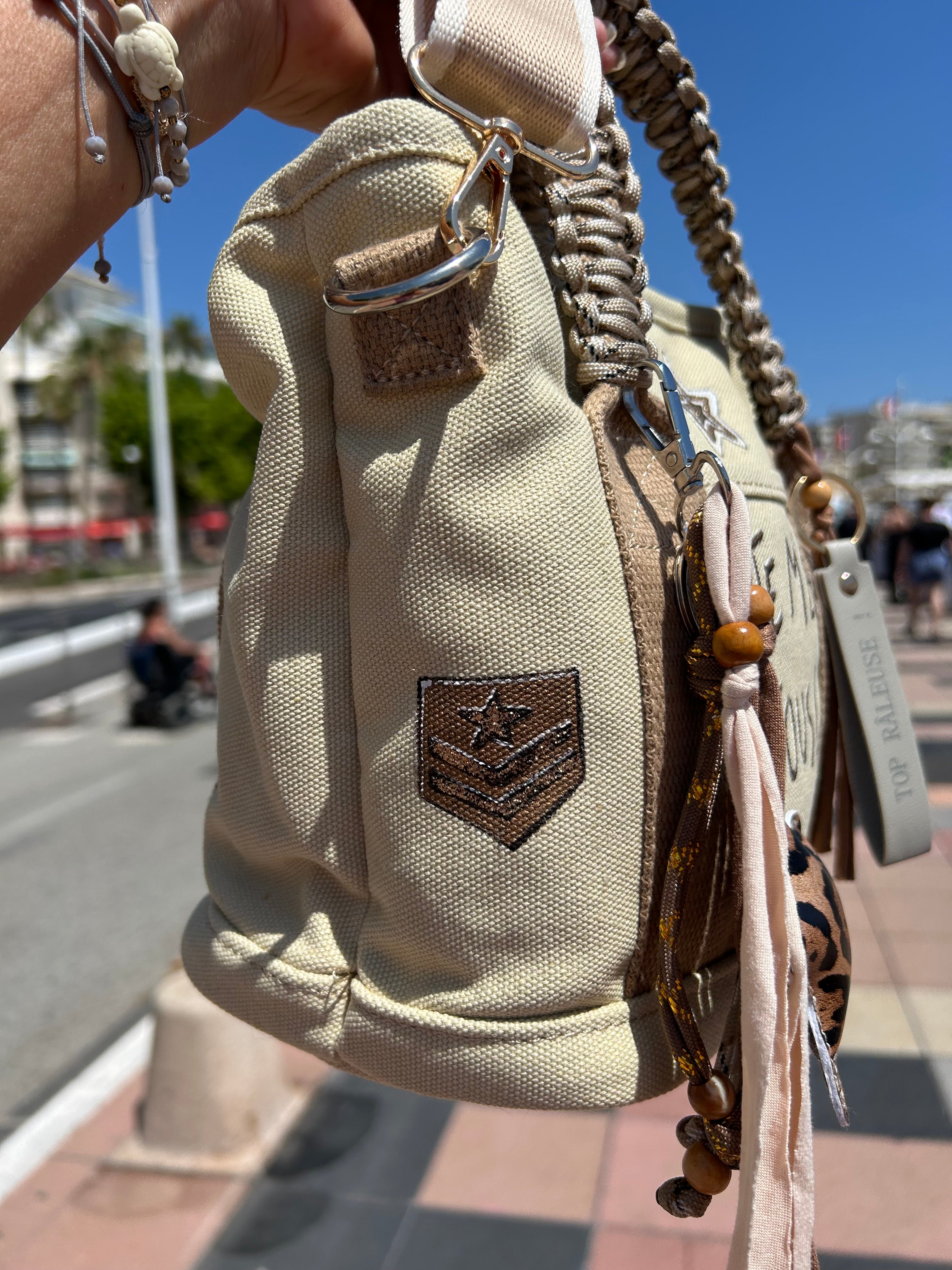 Sac Toile beige JE M’EN FOUS