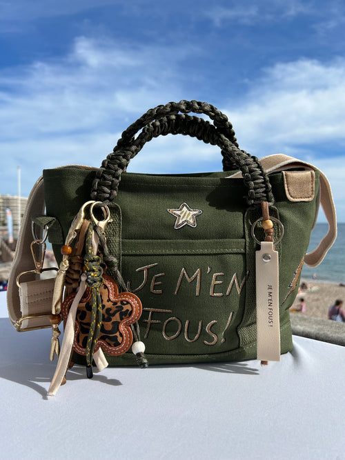 Sac Toile kaki JE M’EN FOUS !