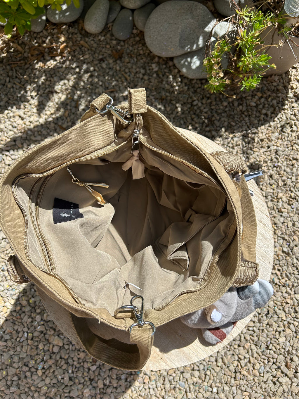 Cabas toile beige étoile