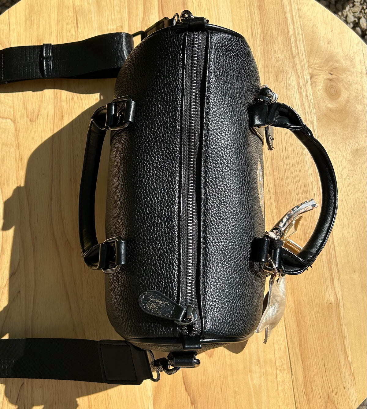 Sac noir Œil - feuille d’or