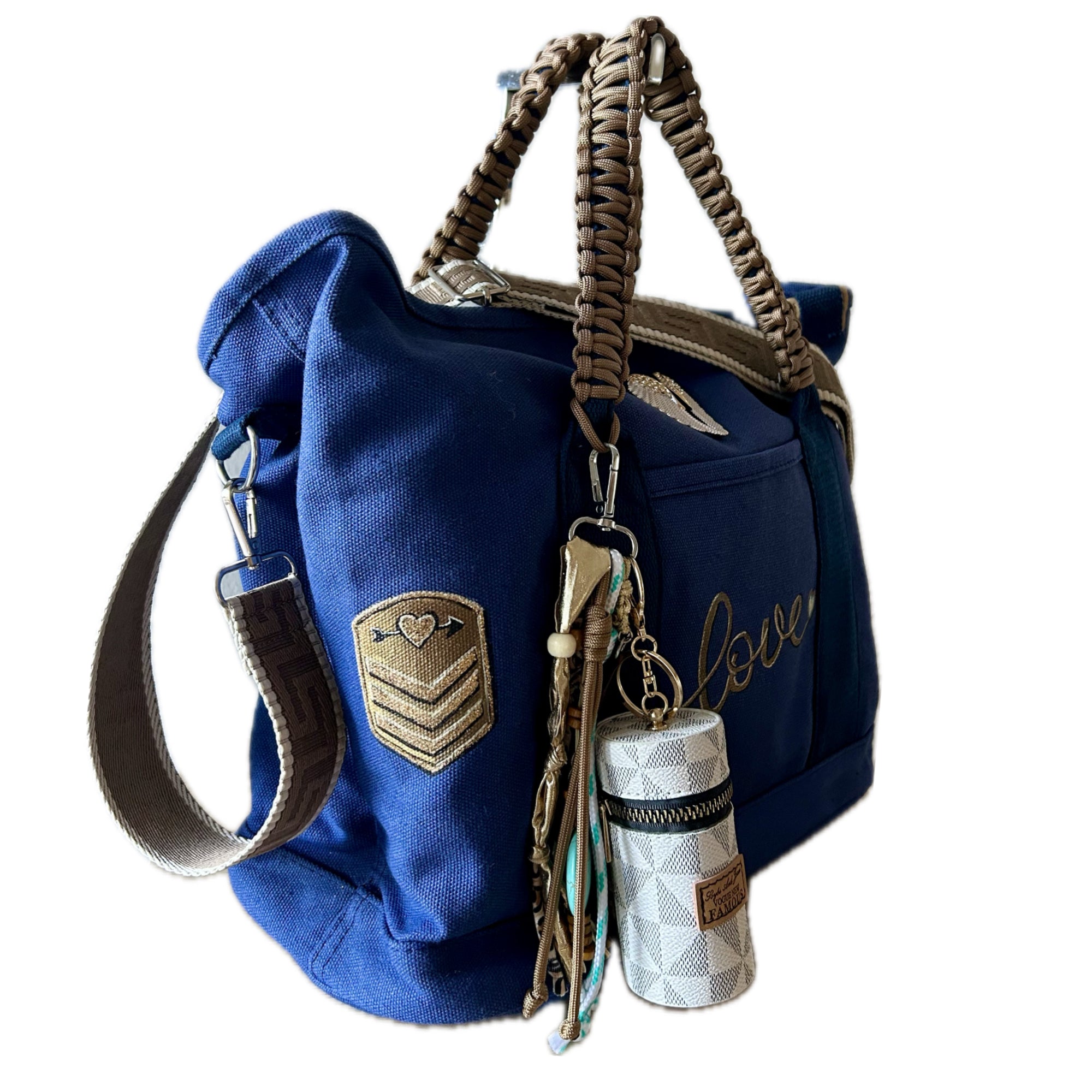 Grand sac toile bleu marine LOVE