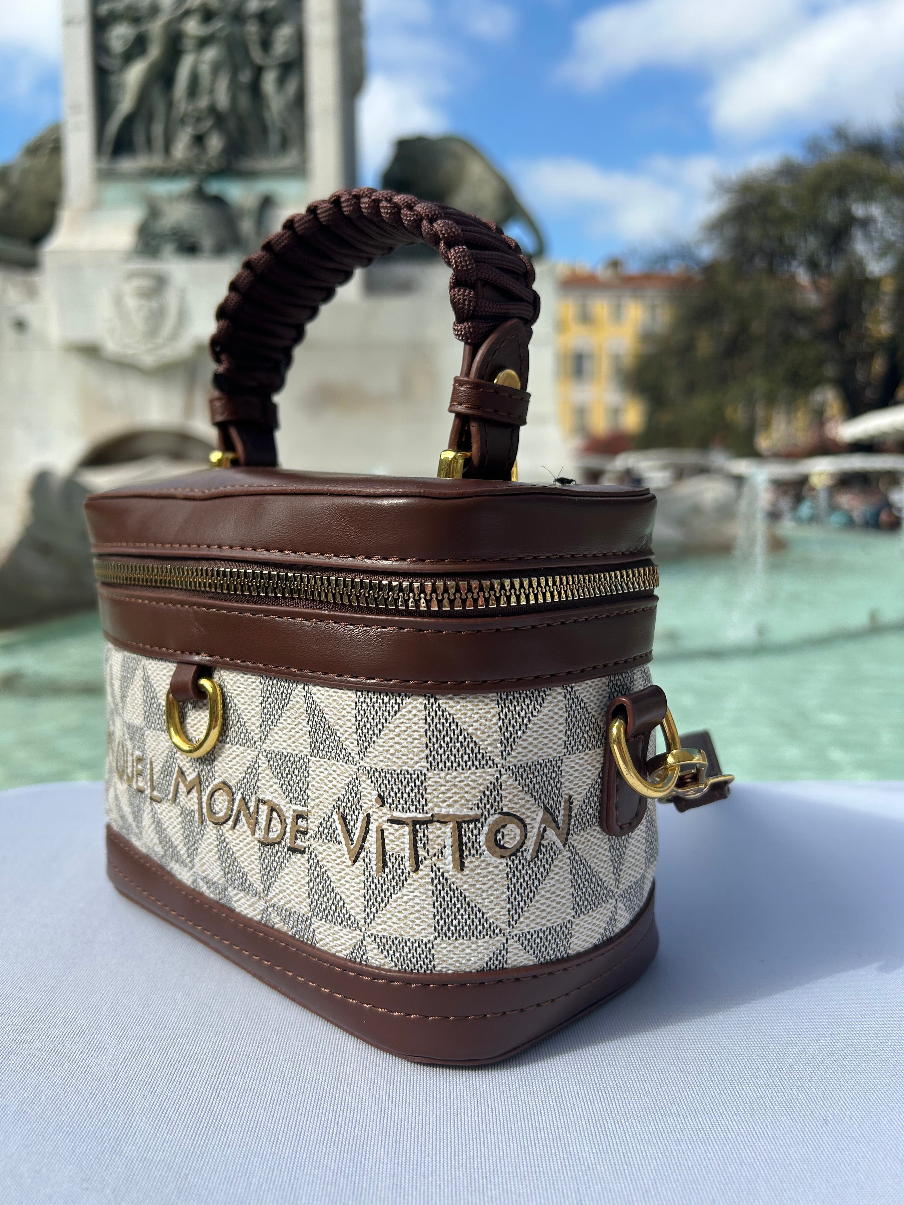 Mini sac vanity beige