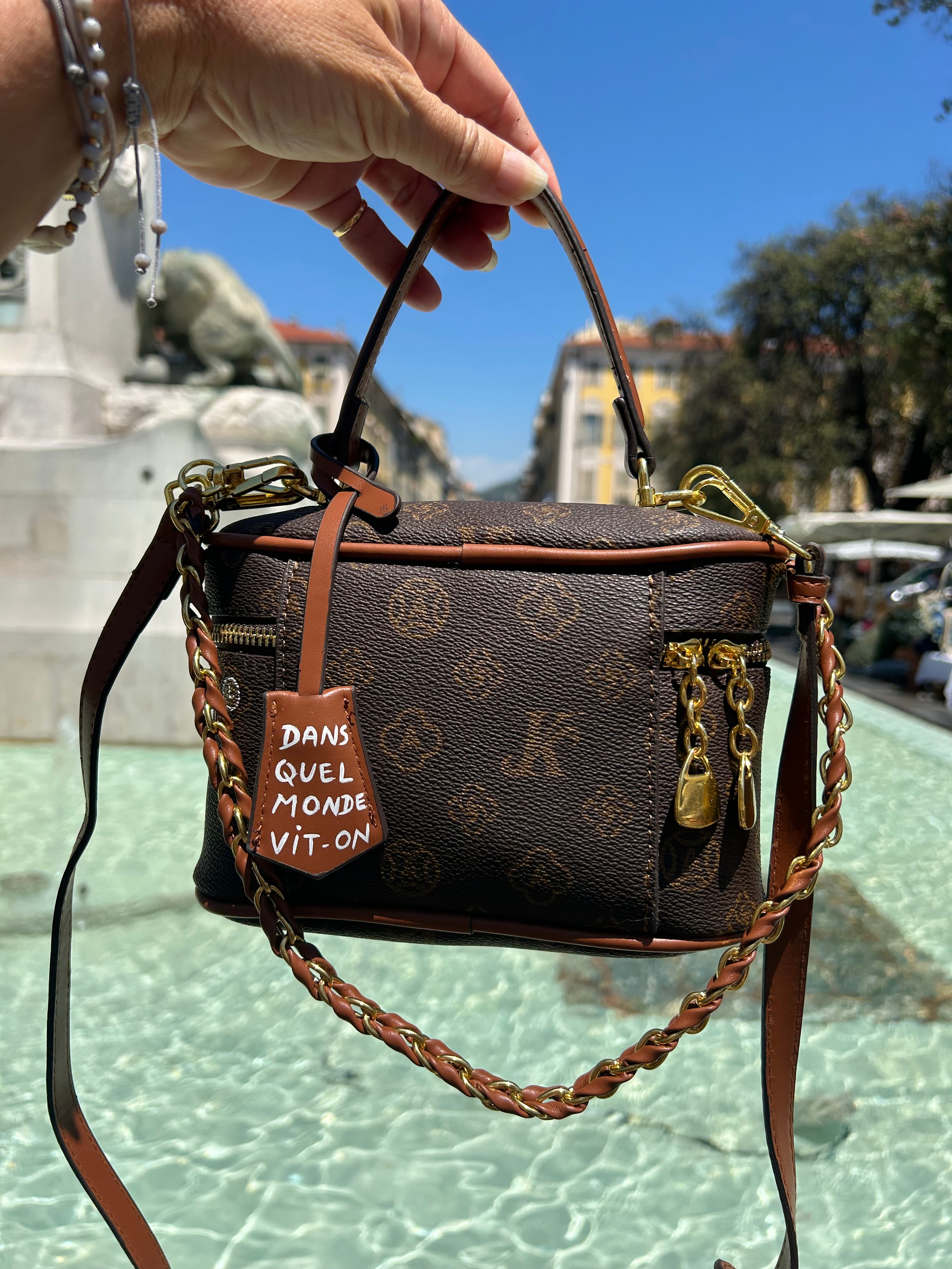 Mini bag gold flower