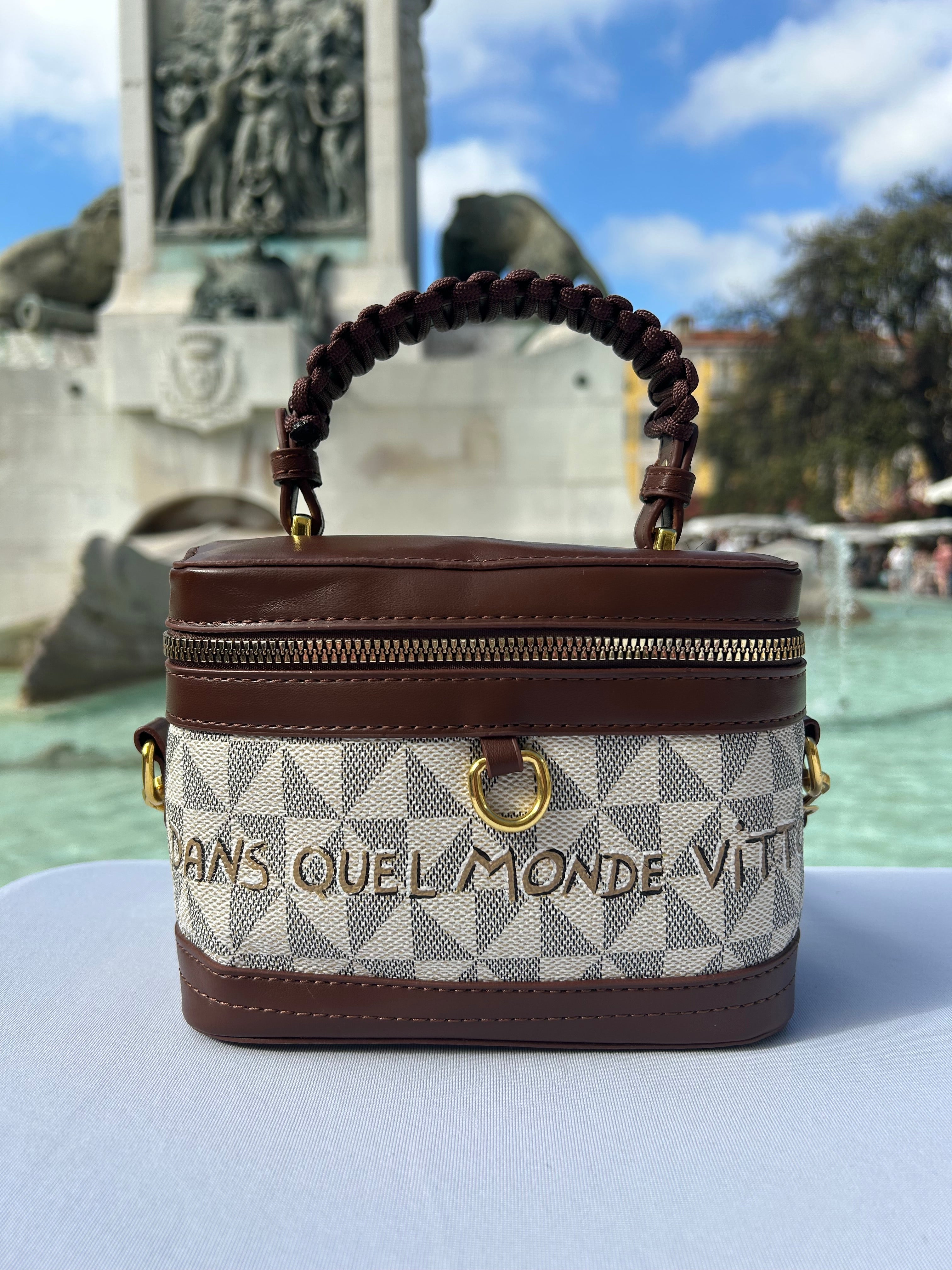 Mini sac vanity beige