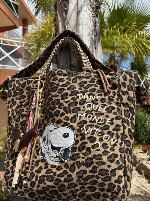Grand SAC toile léopard SNOOP dans quel monde vit-on ?