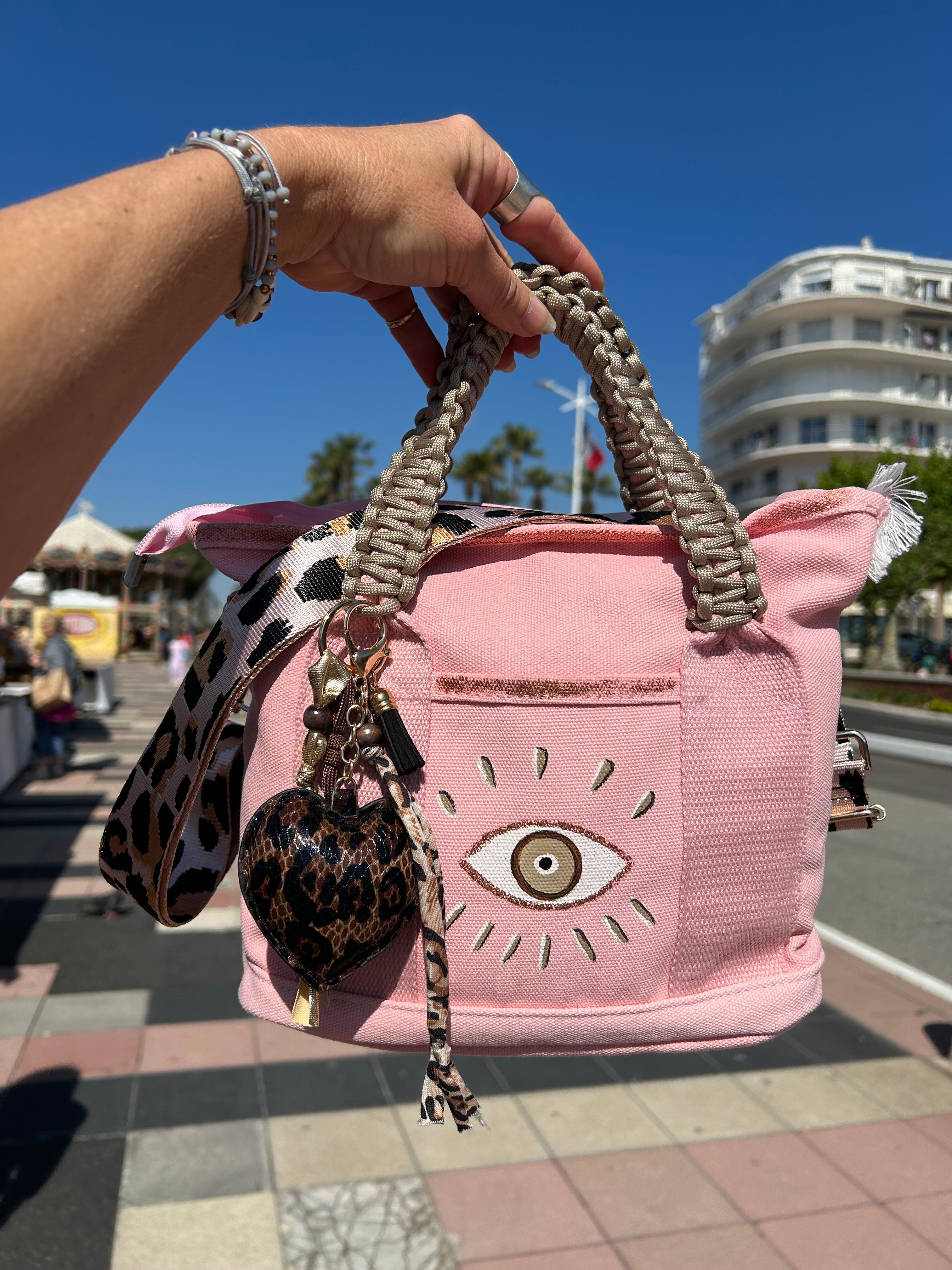 Sac Toile Rose œil protecteur