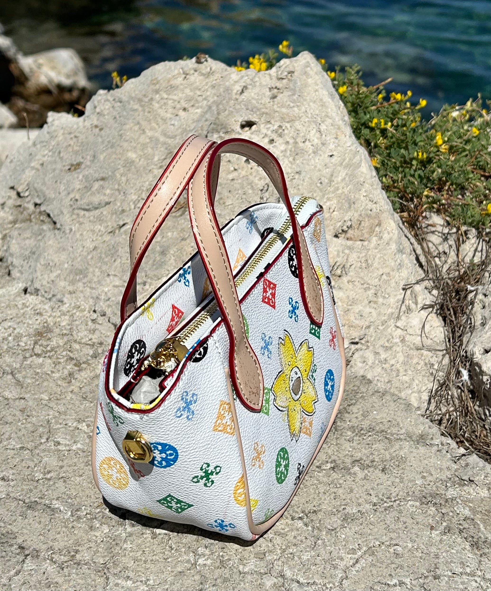 Mini multicolor fleur smiley