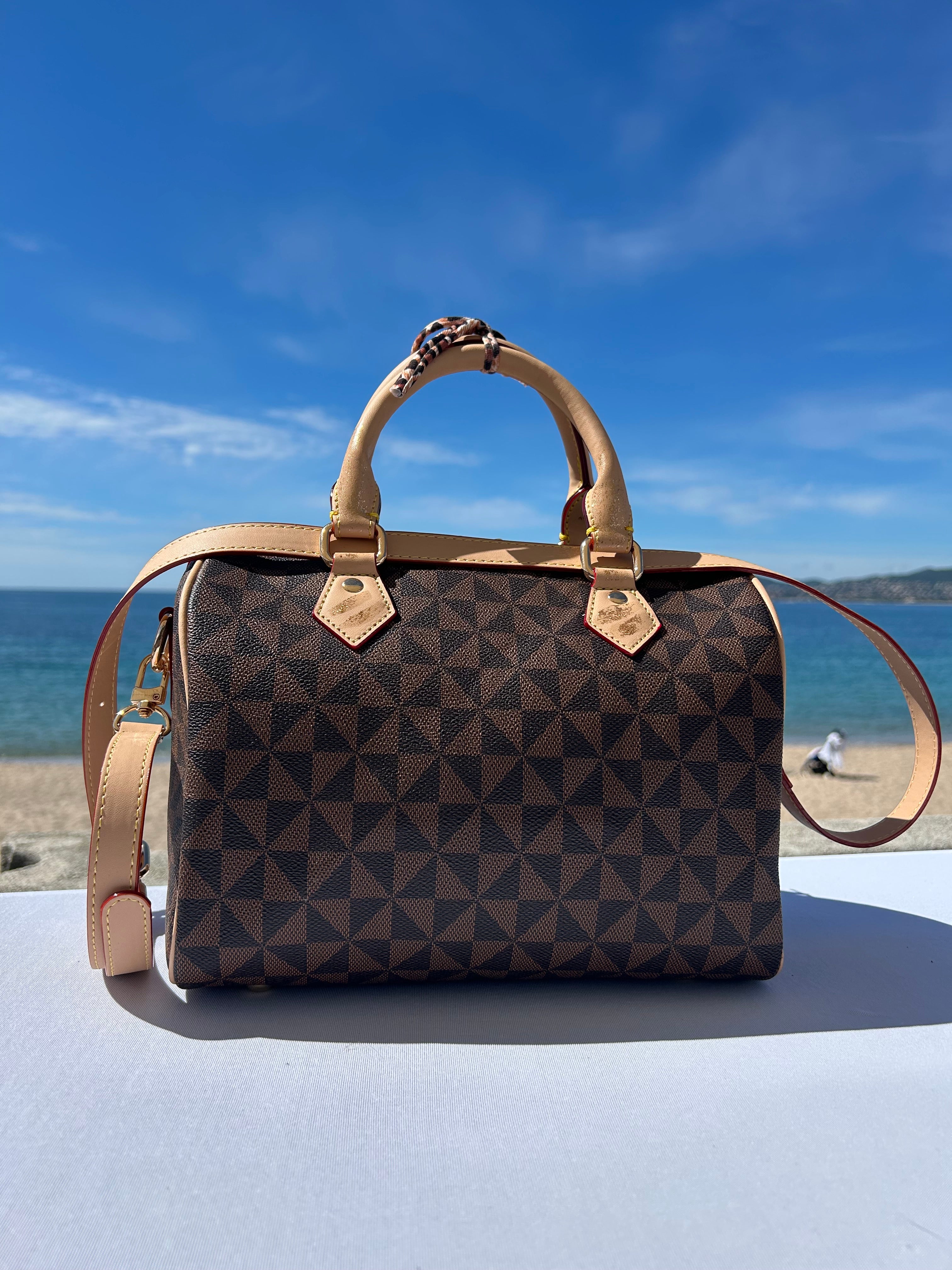 Sac Boston fleur rose