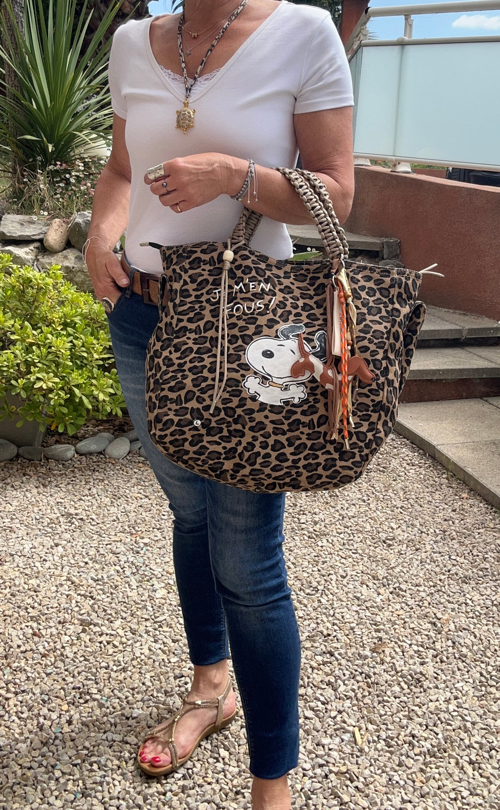 Grand SAC toile léopard SNOOP je m’en fous !