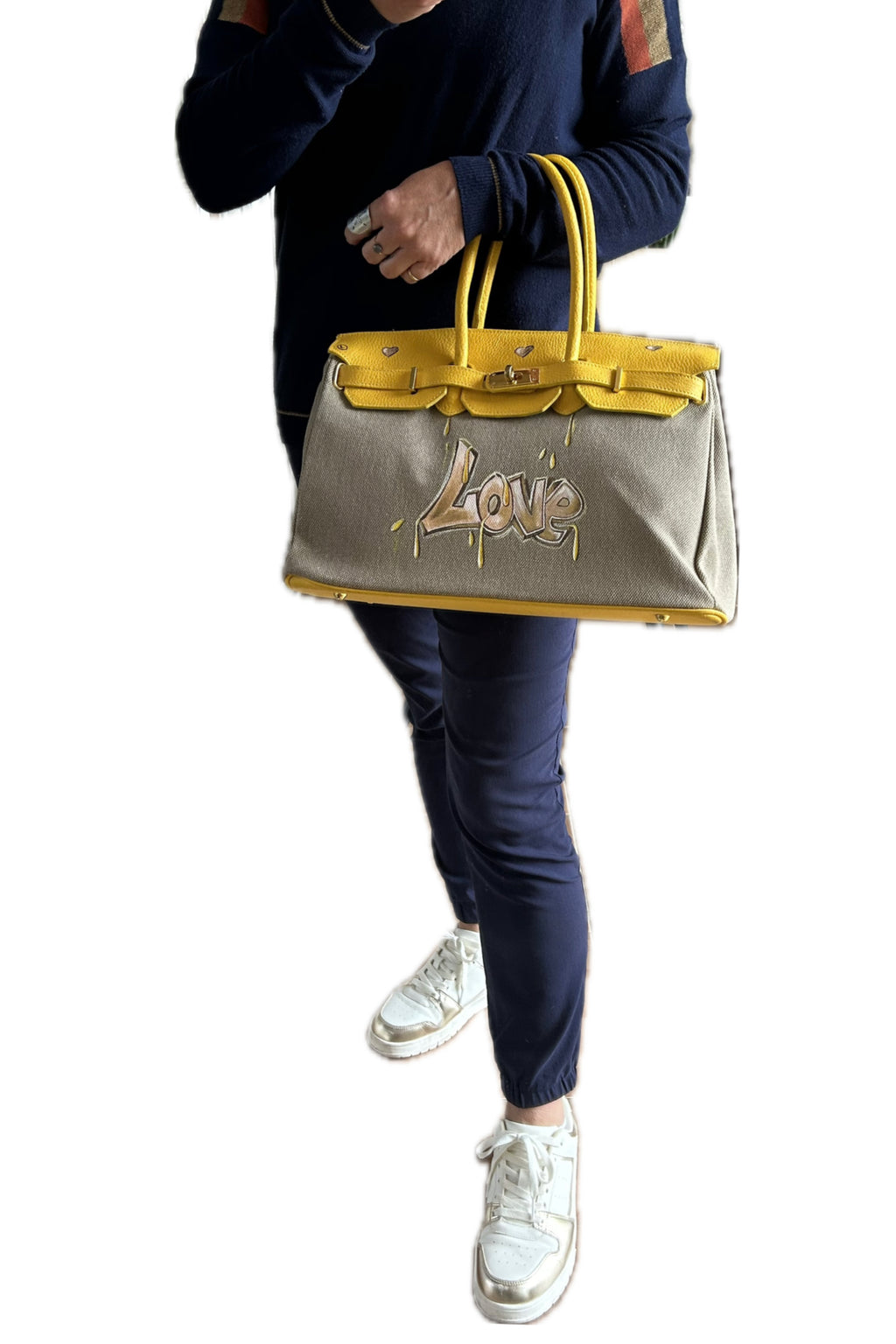 Cabas LOVE  toile et cuir