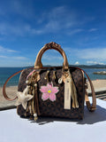 Sac Boston fleur rose