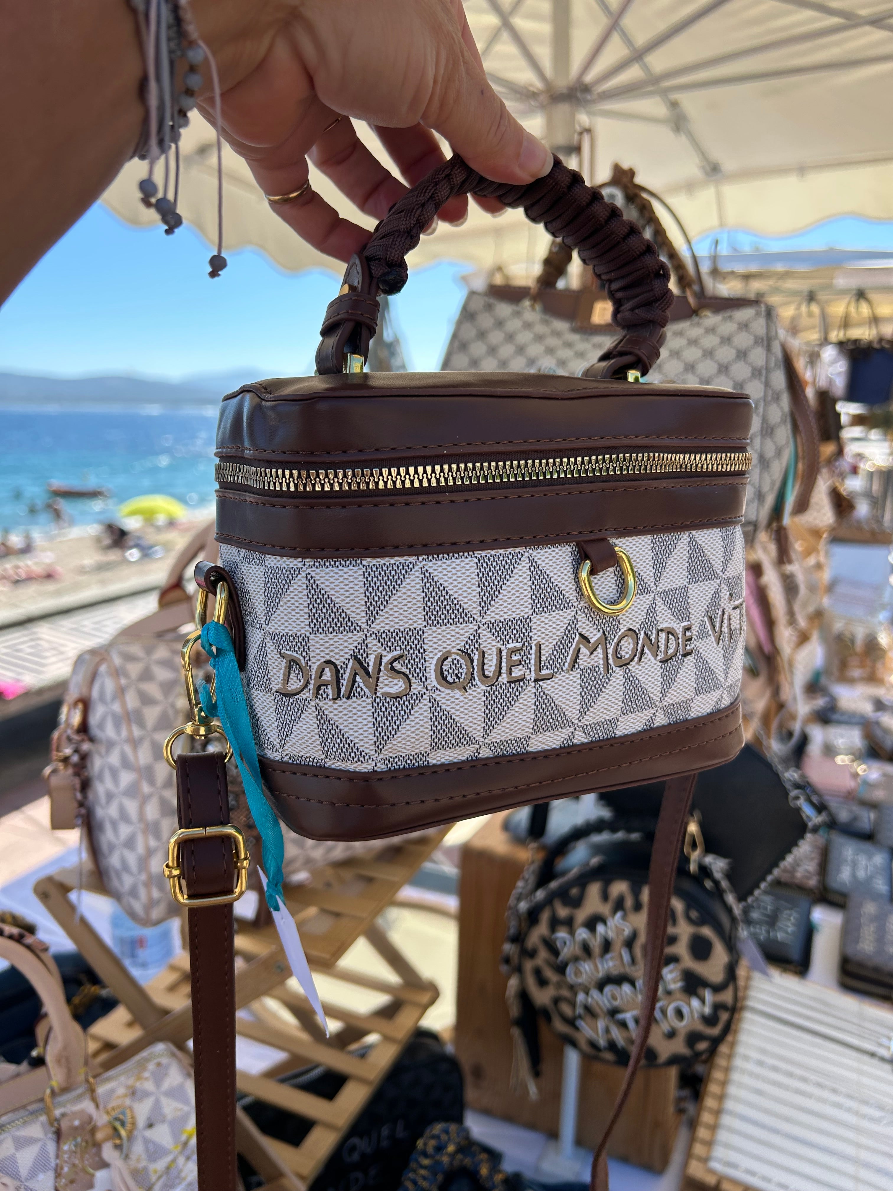 Mini sac vanity beige