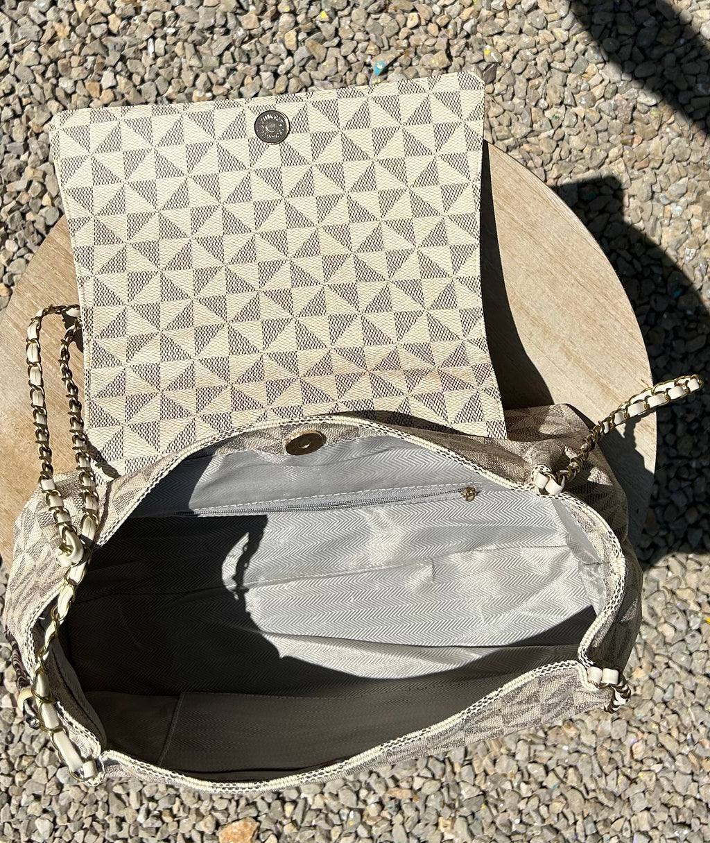 Sac chaînette beige