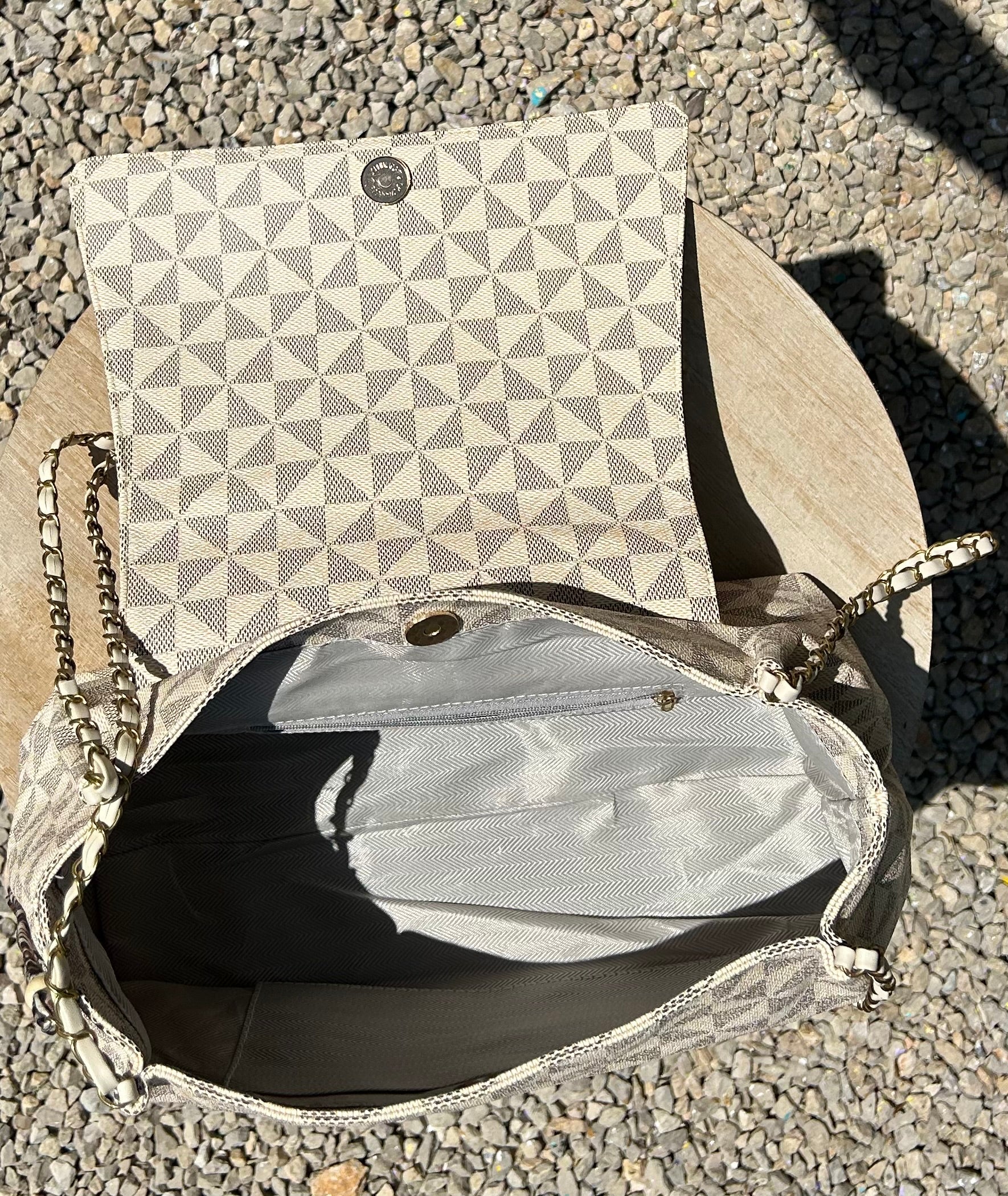 Sac chaînette beige