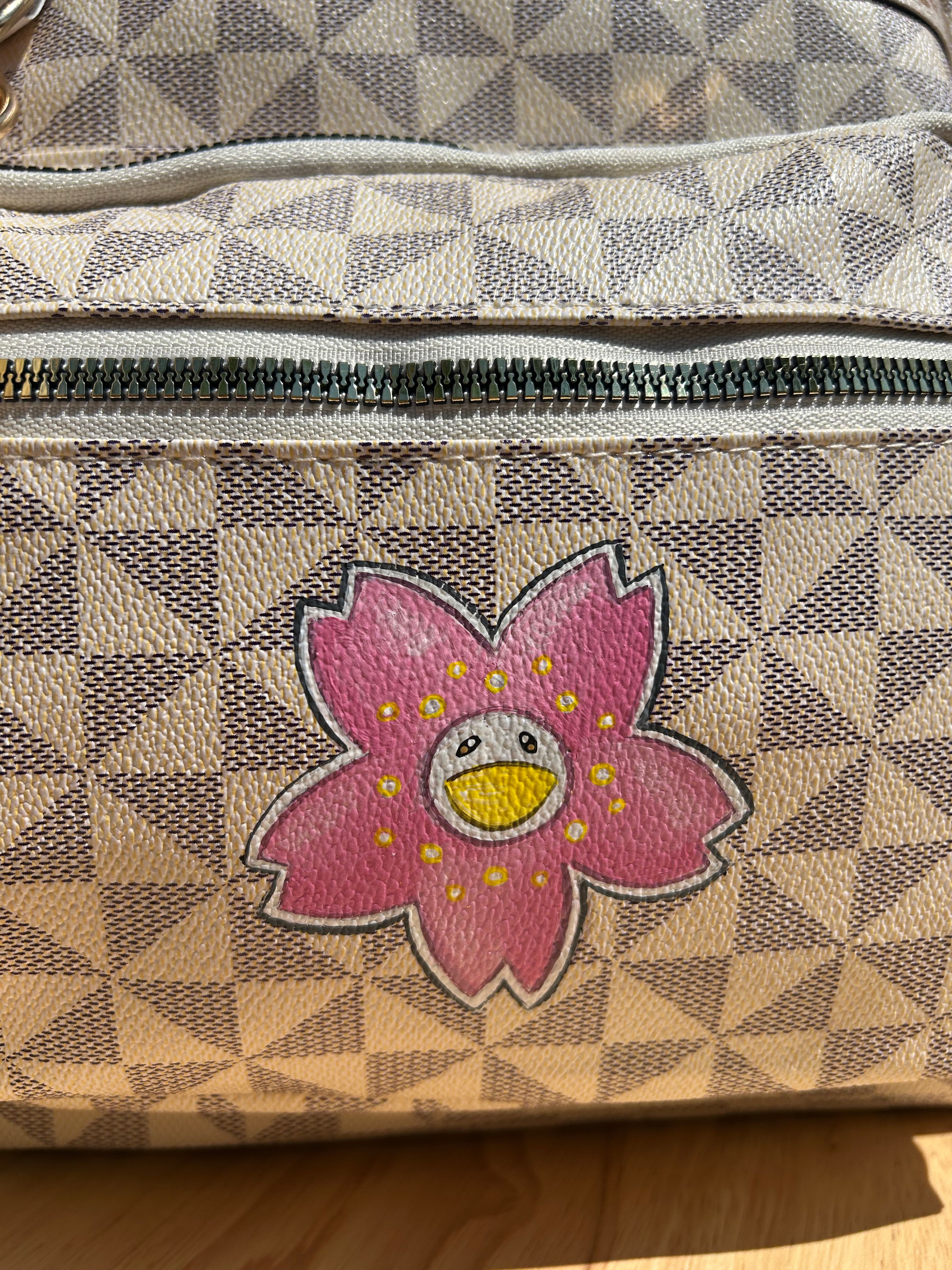 SAC A DOS fleur smiley rose