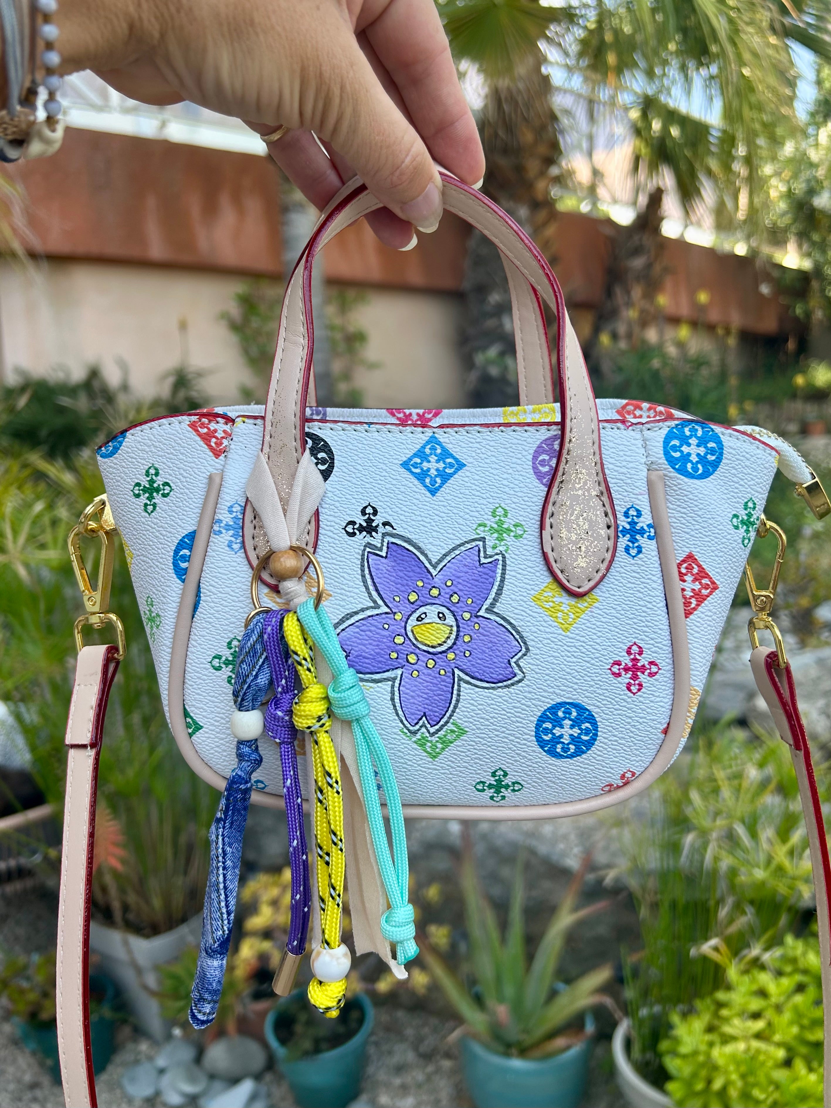 Mini multicolor smiley violet