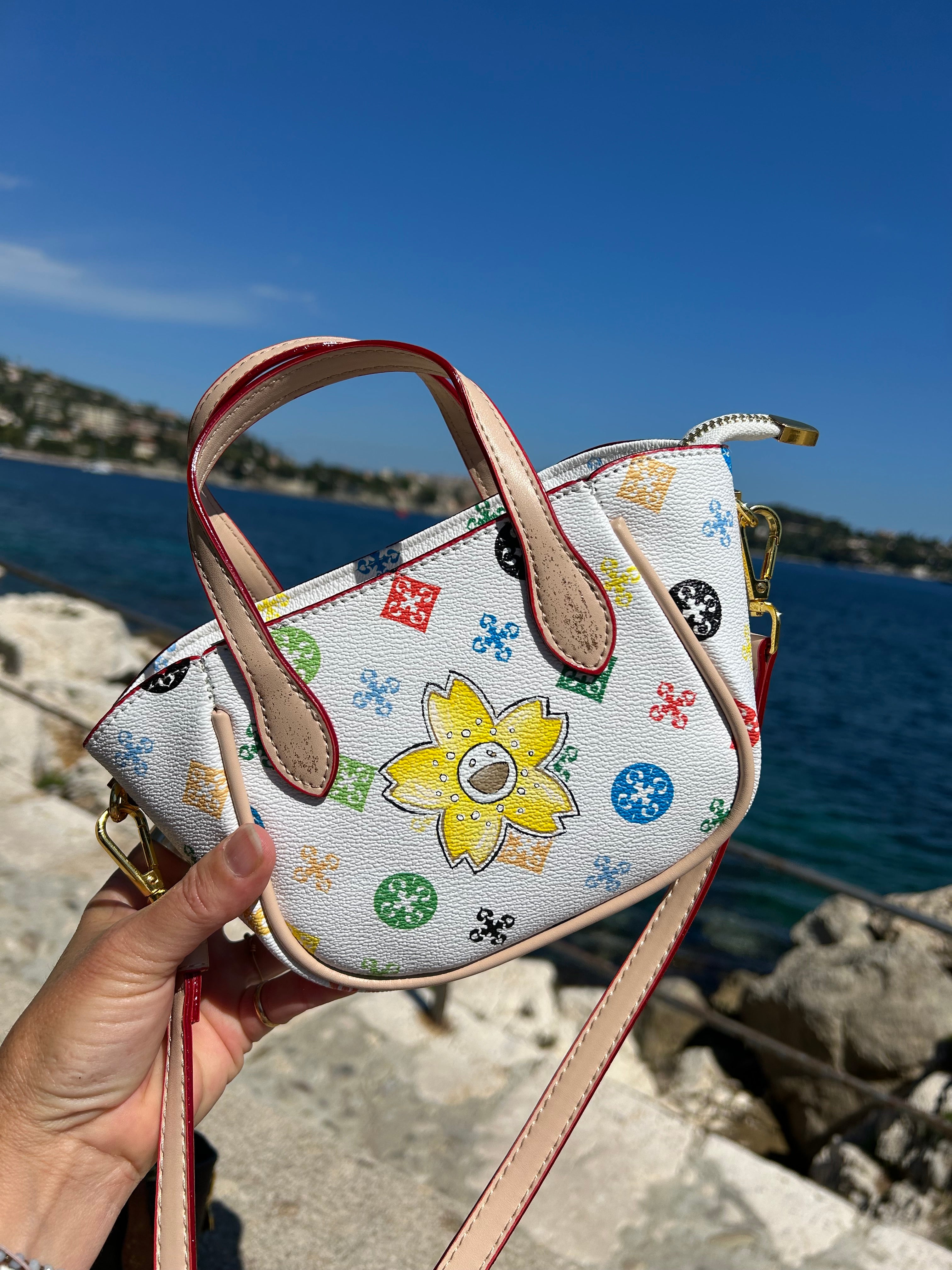 Mini multicolor fleur smiley