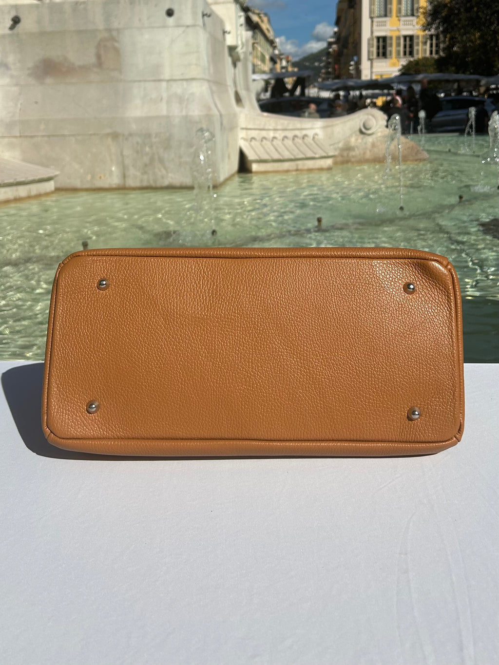Cabas cuir Camel Œil protecteur
