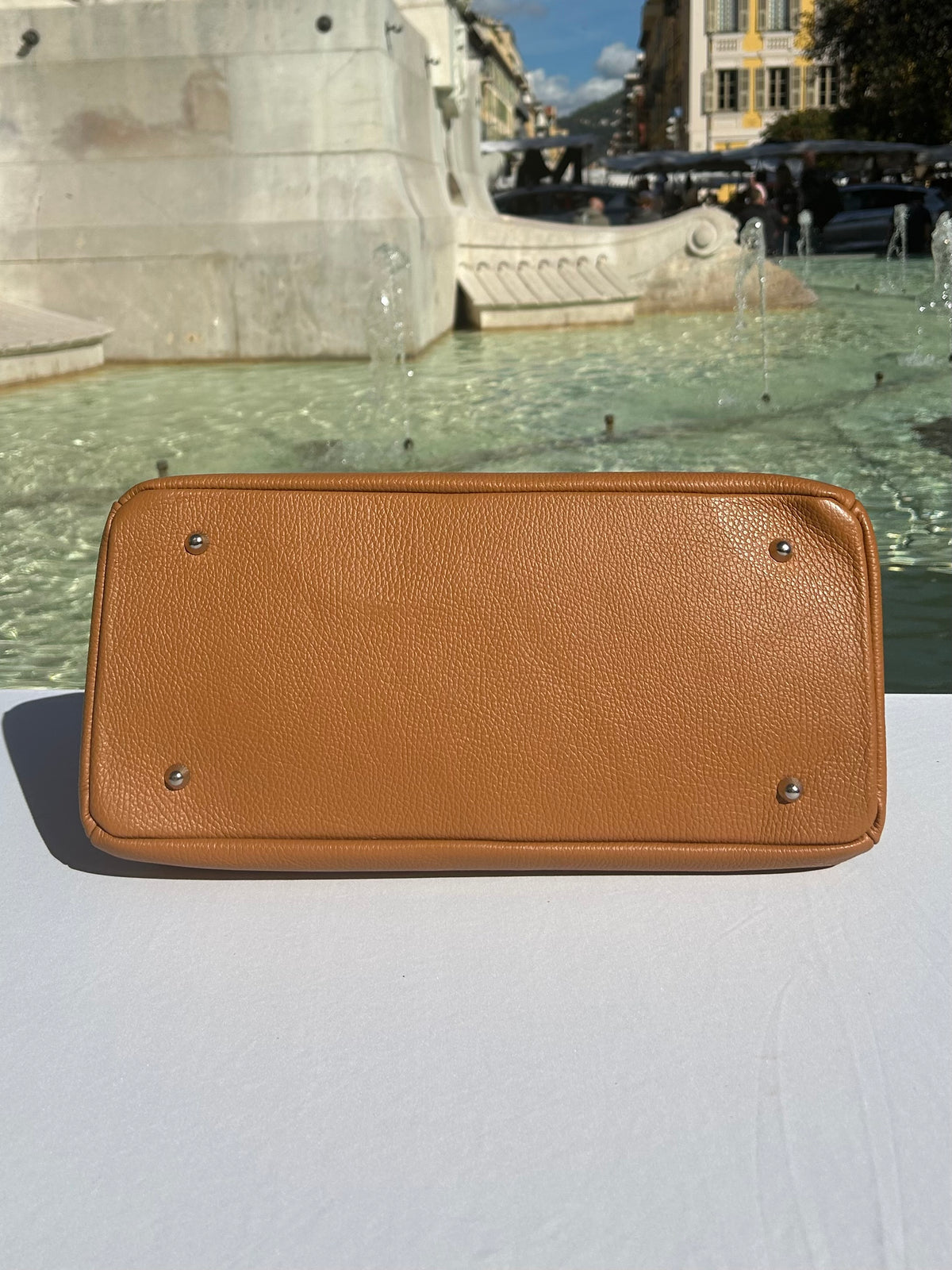 Cabas cuir Camel Œil protecteur