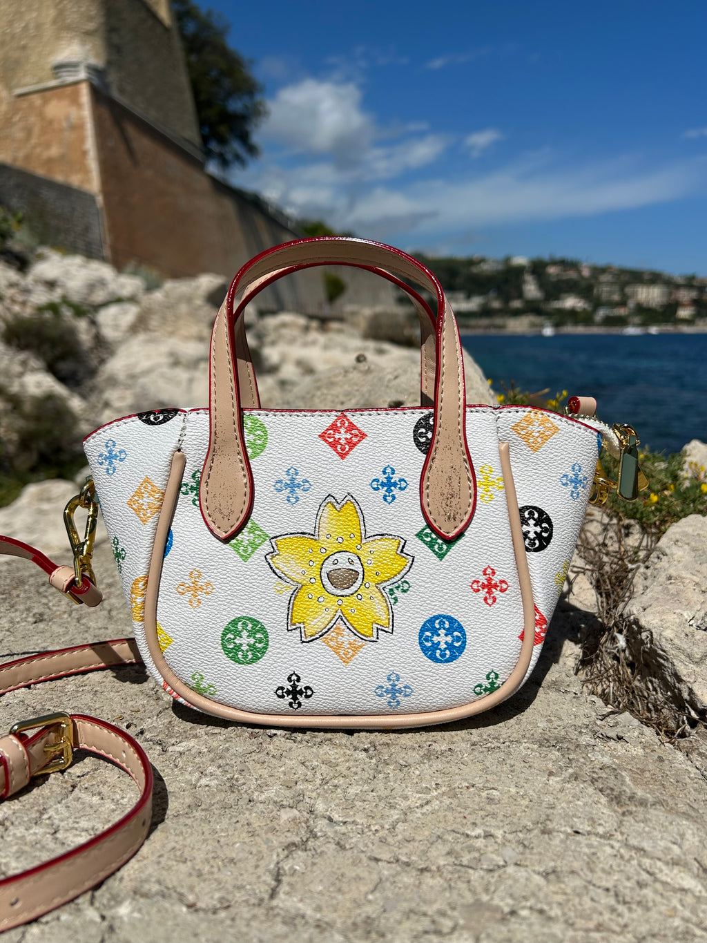 Mini multicolor fleur smiley