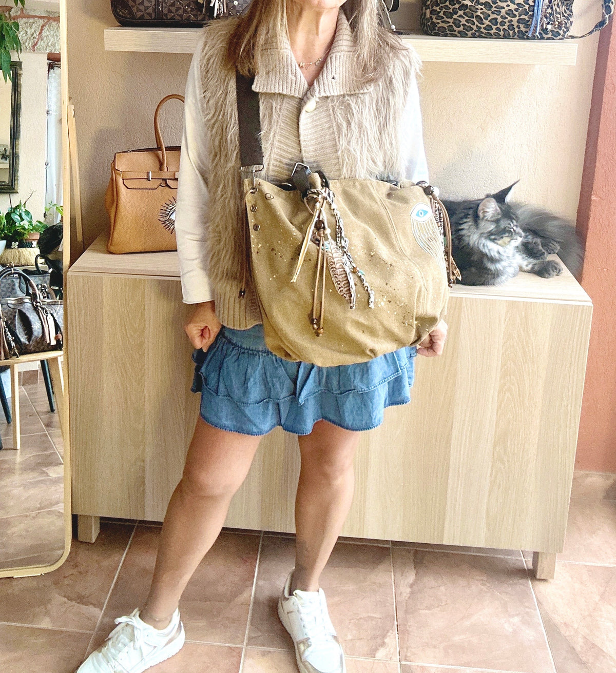 Grand SAC toile Œil et bijoux de sac