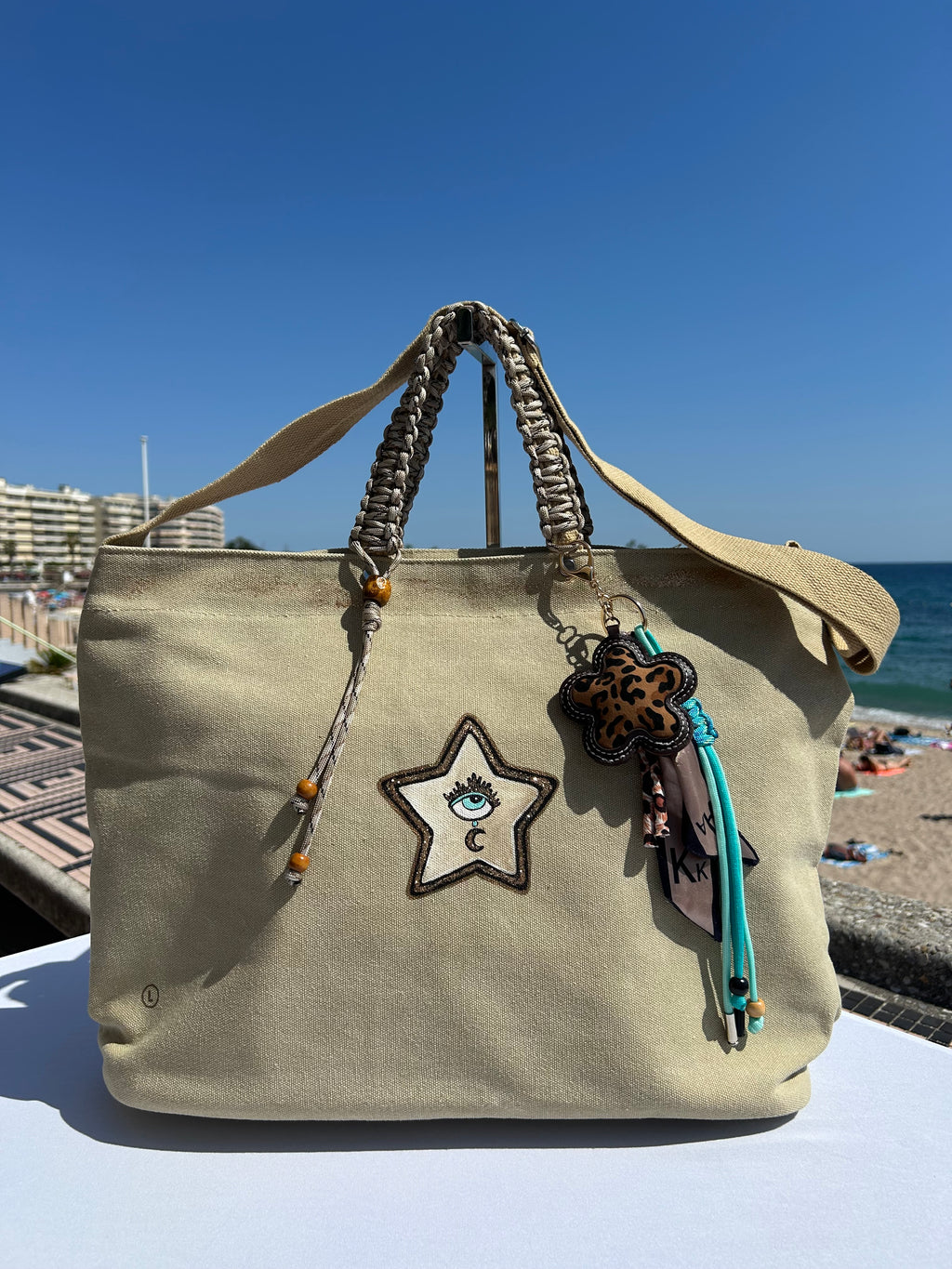 Grand SAC toile beige étoile