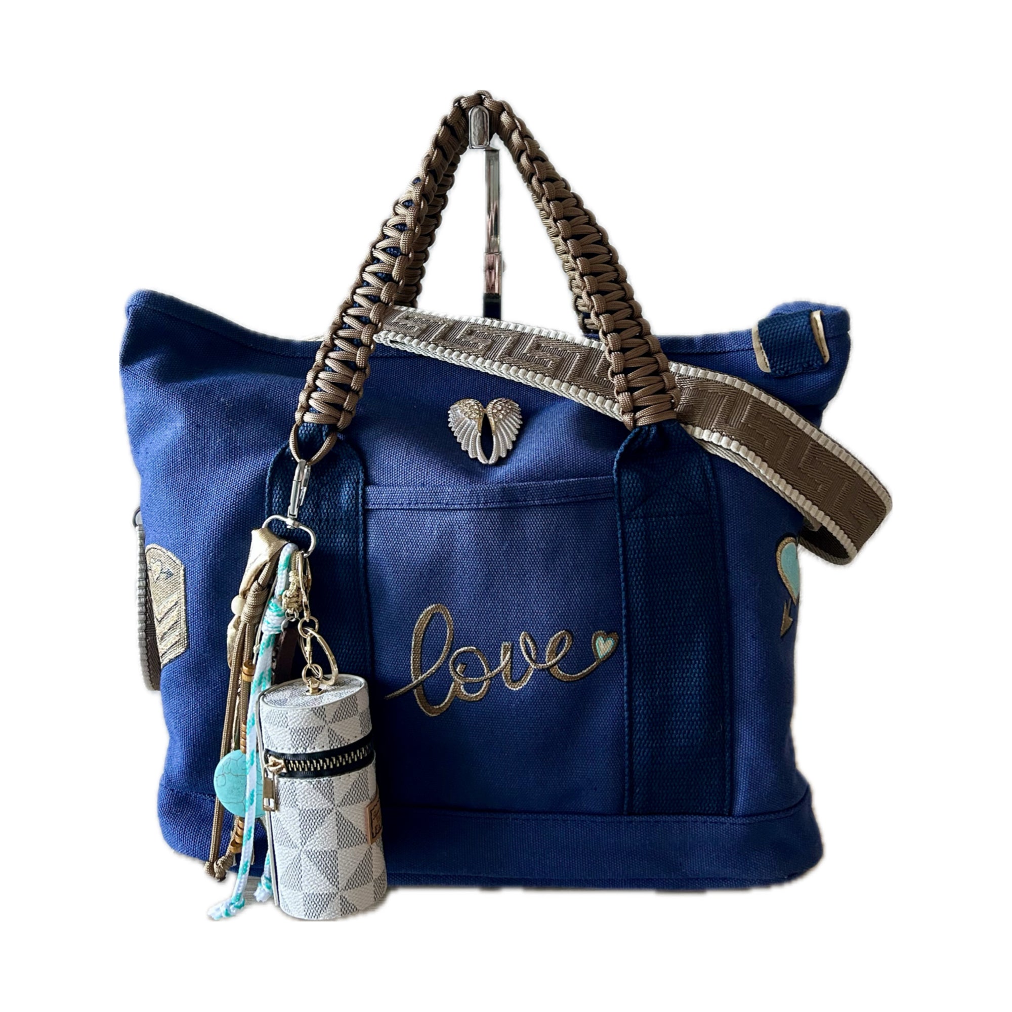 Grand sac toile bleu marine LOVE