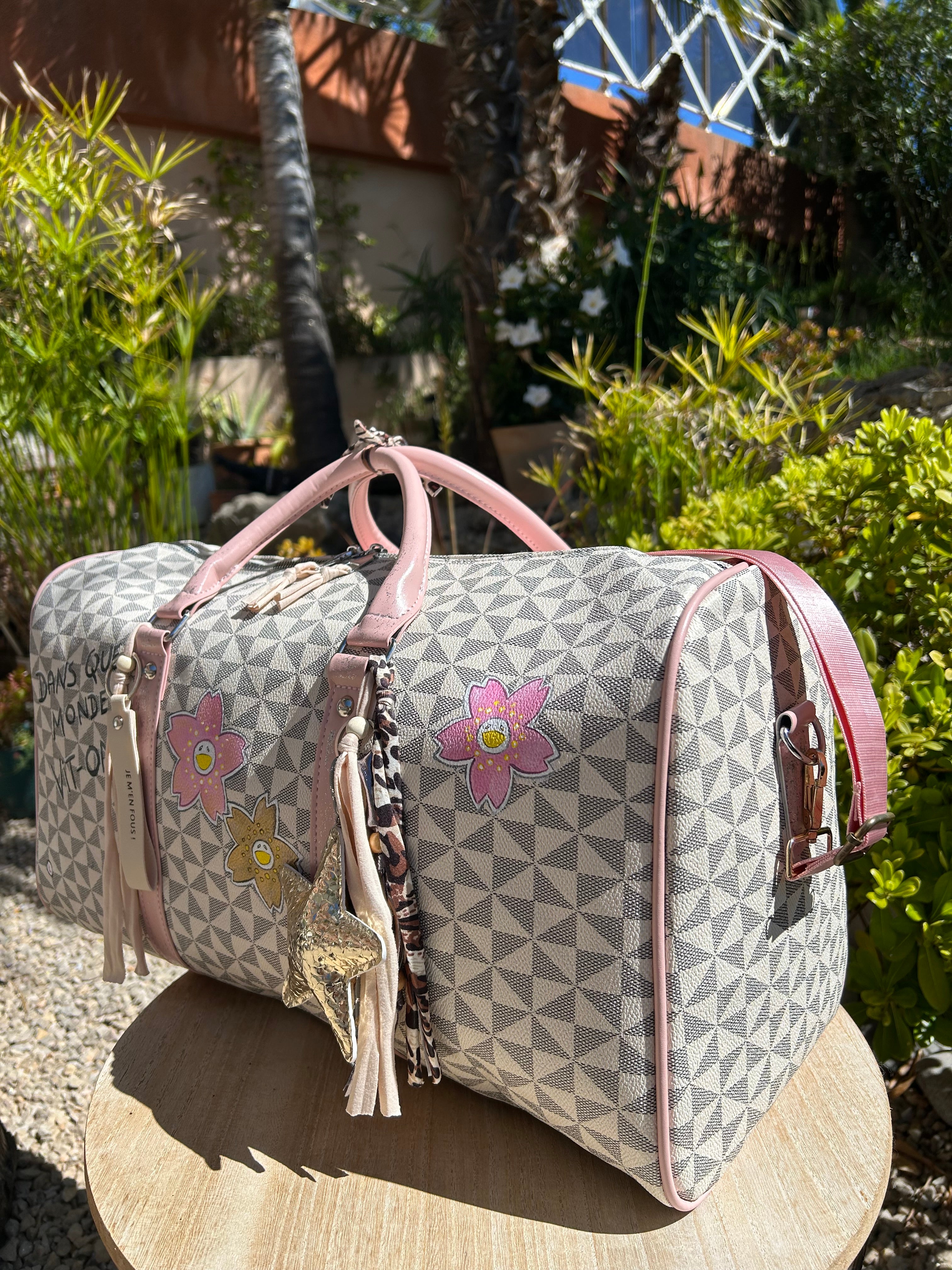 Grand sac voyage flowers