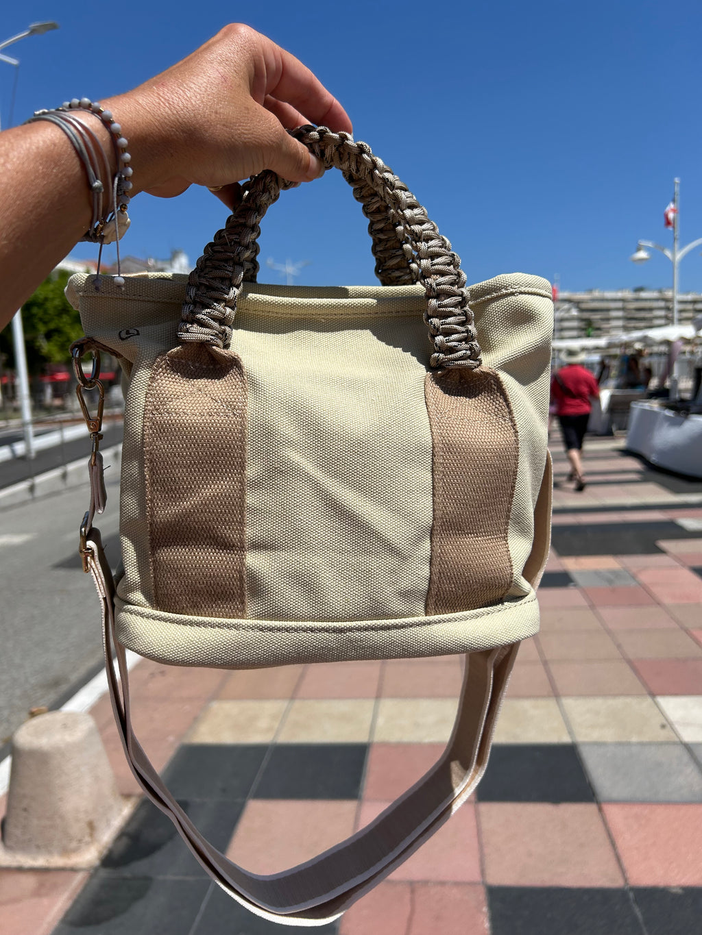 Sac Toile beige JE M’EN FOUS