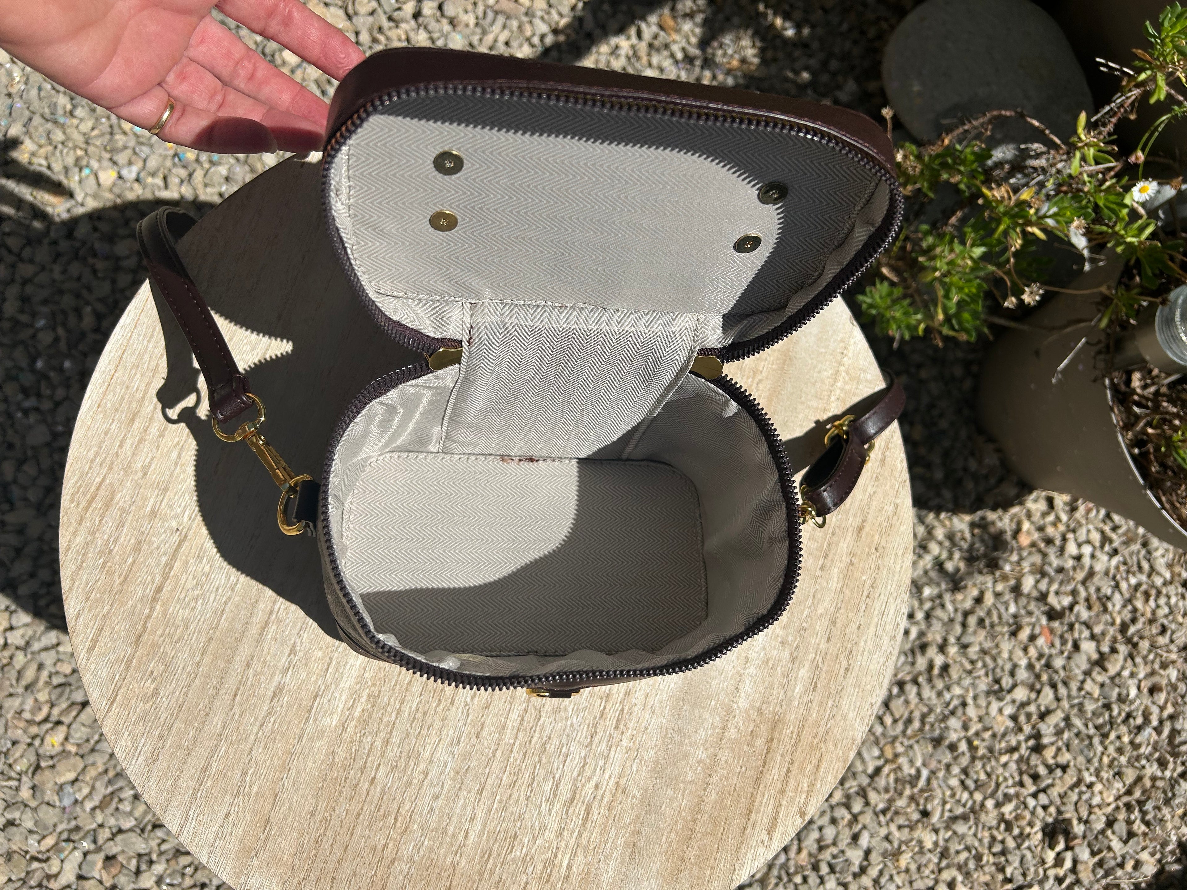 Mini sac vanity marron