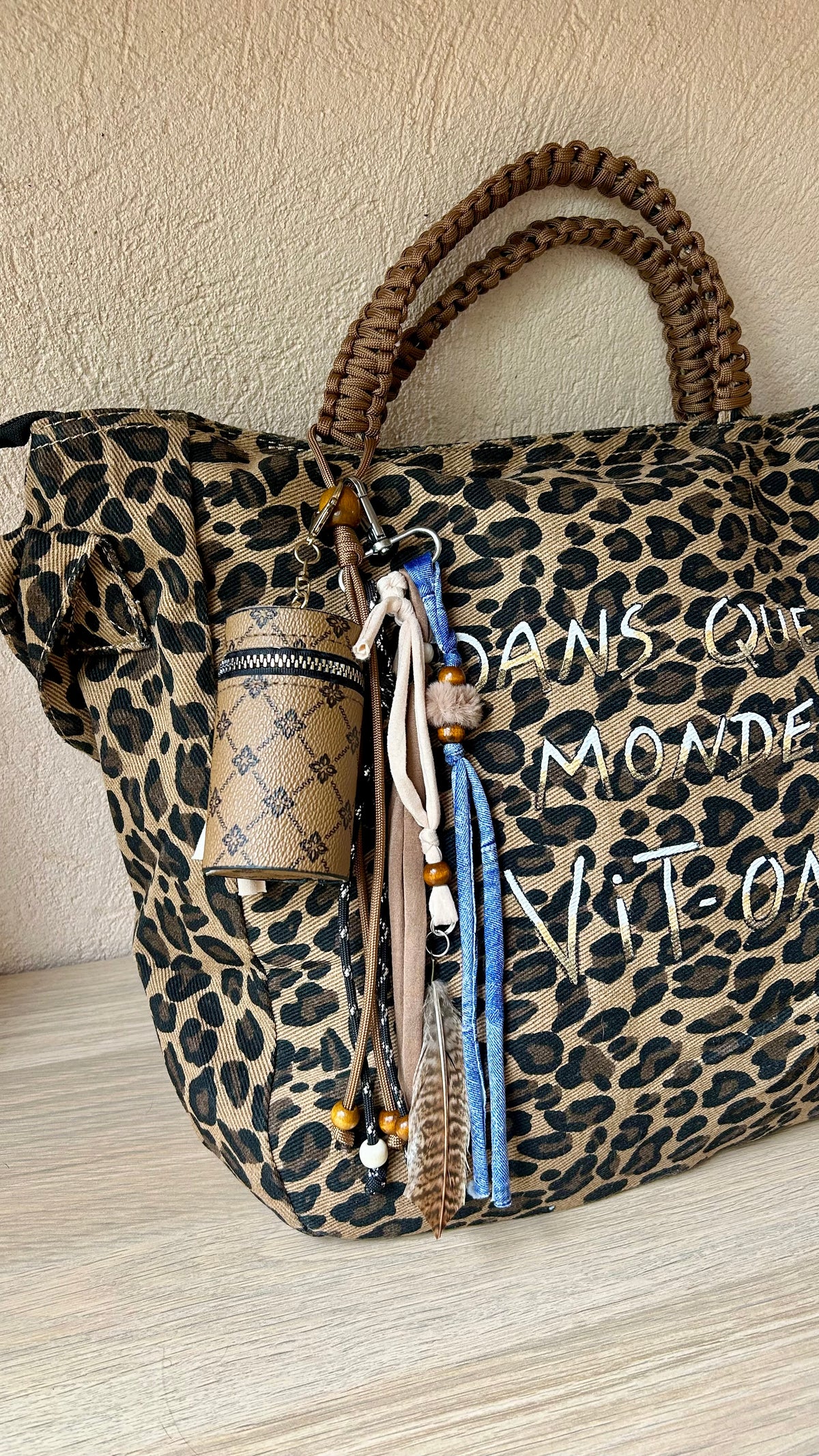Grand SAC toile léopard Dans quel monde Vit-on