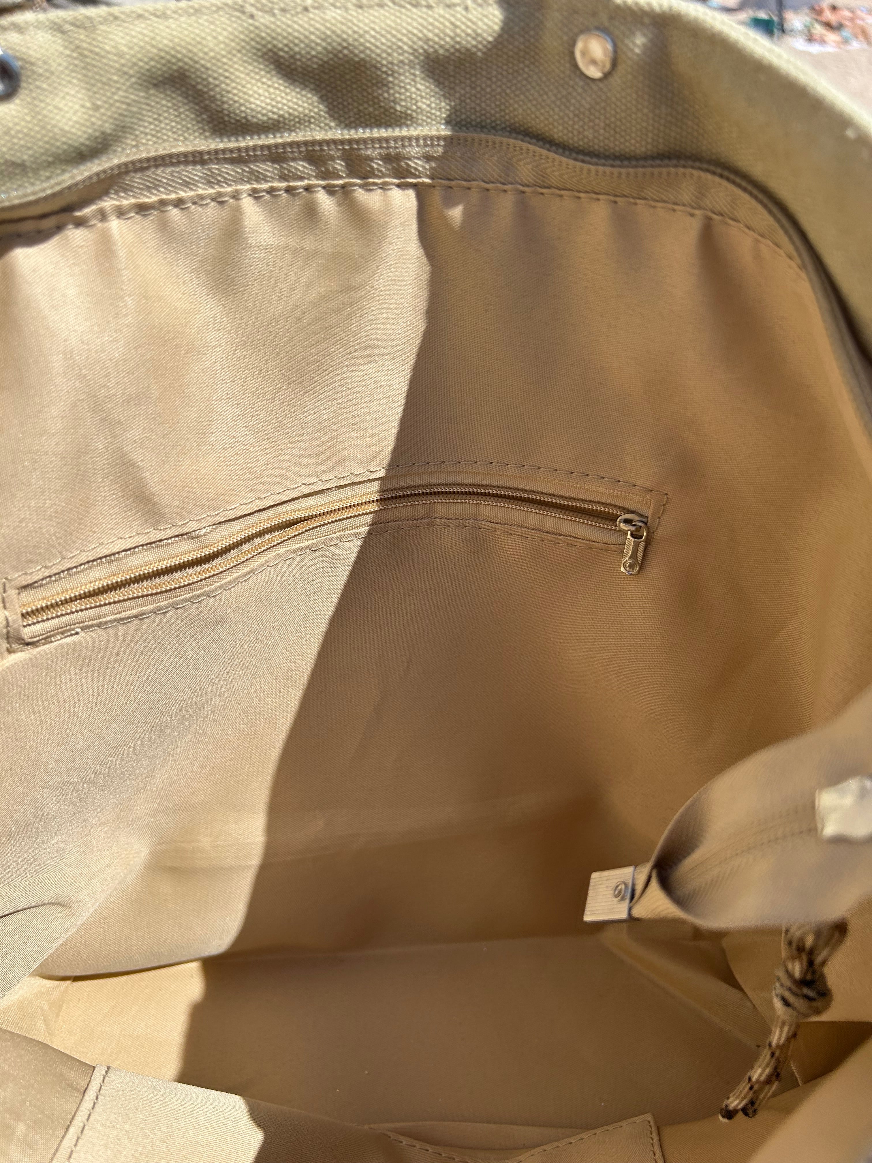 Grand SAC toile beige étoile