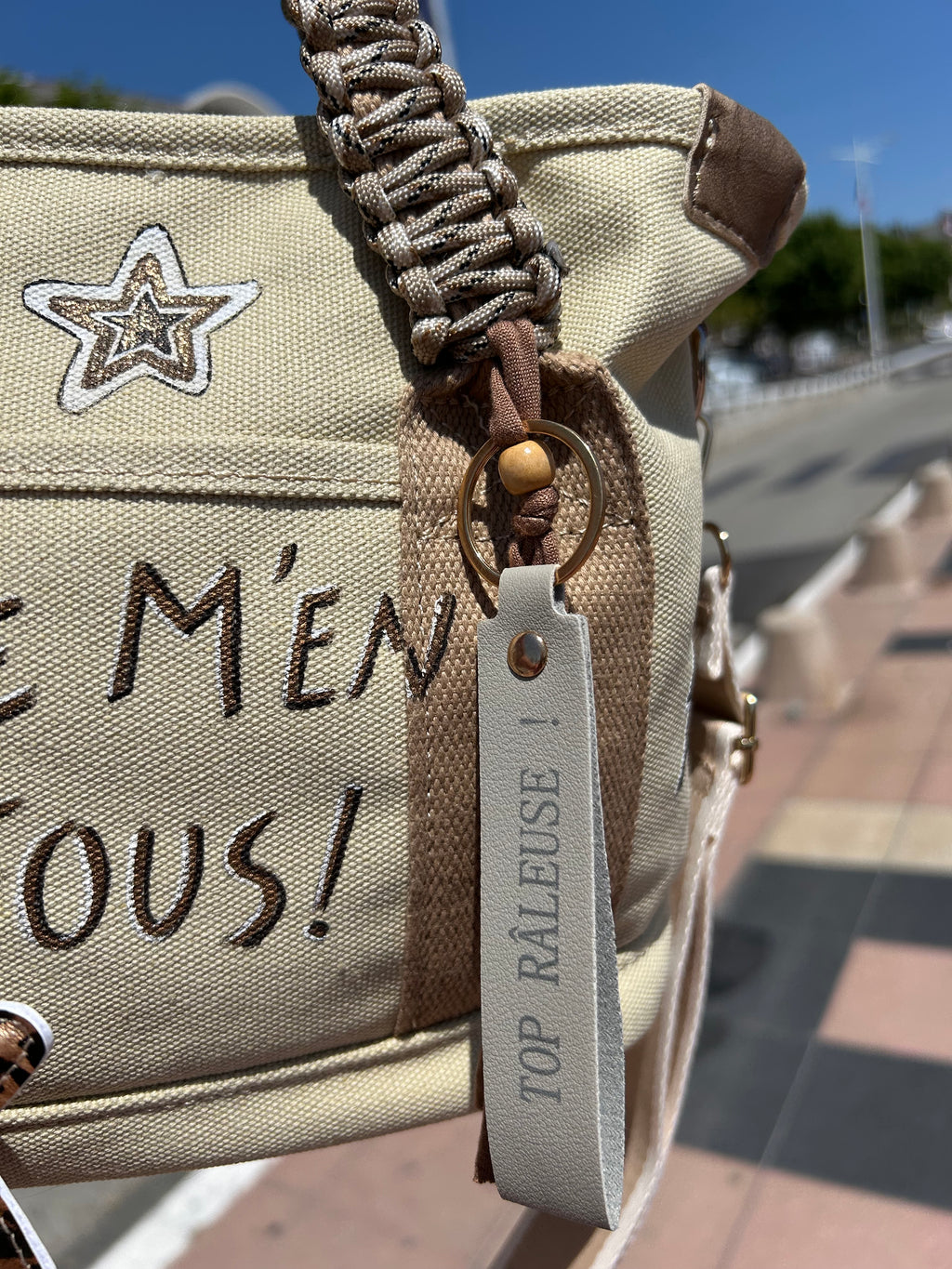 Sac Toile beige JE M’EN FOUS