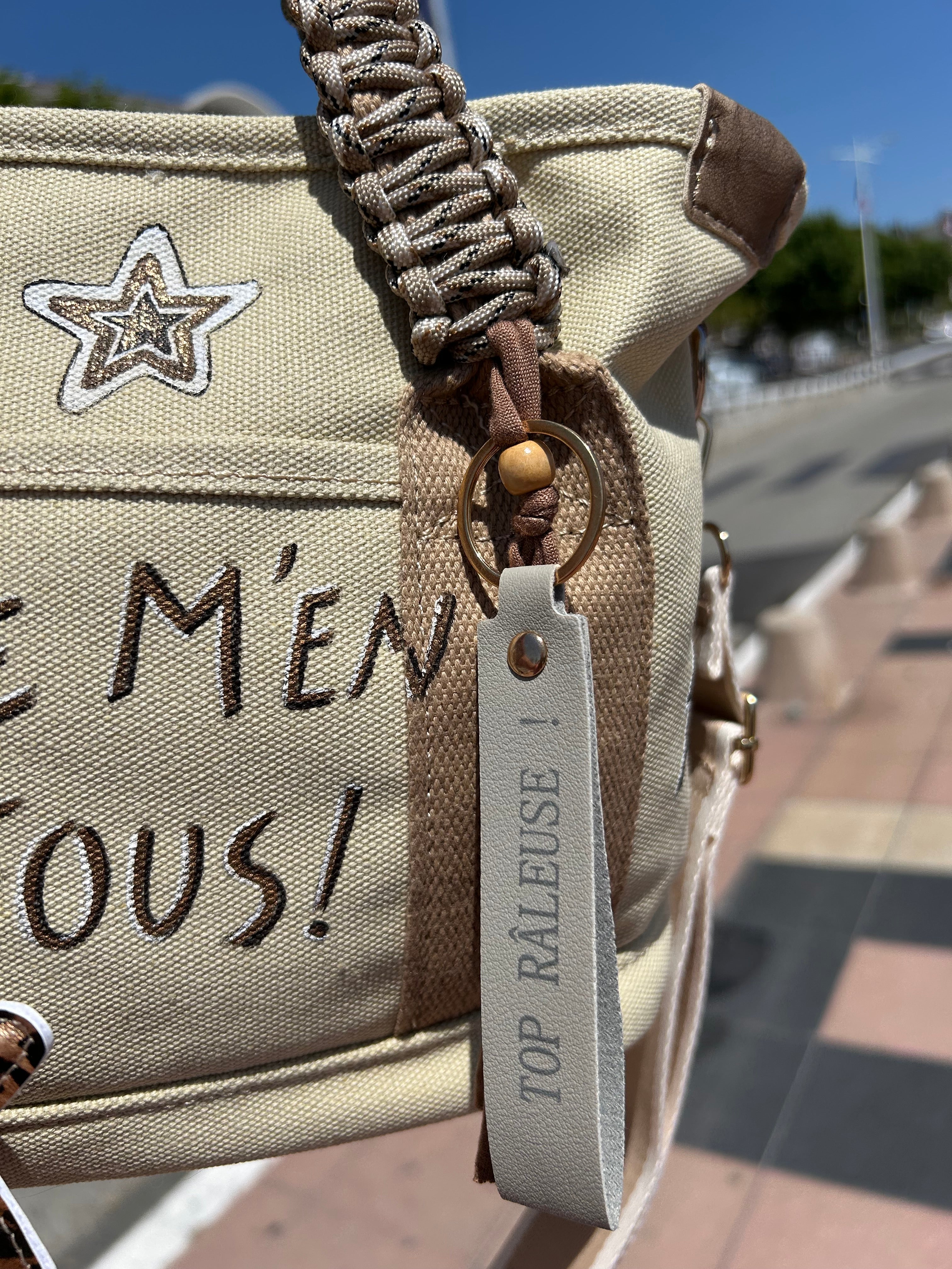 Sac Toile beige JE M’EN FOUS