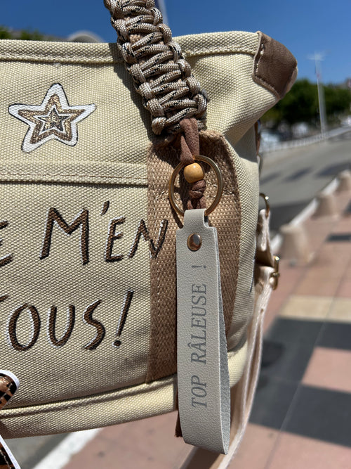 Sac Toile beige JE M’EN FOUS