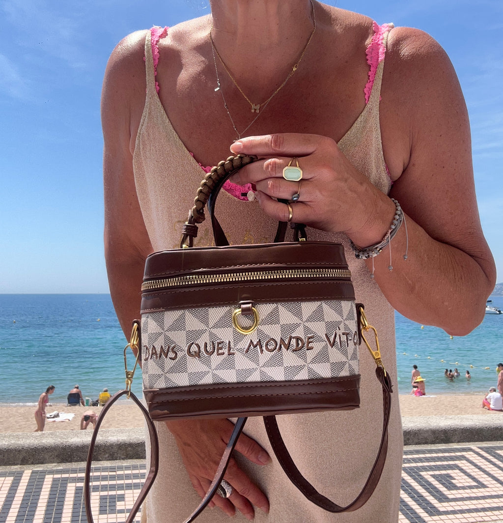 Mini sac Vanity beige