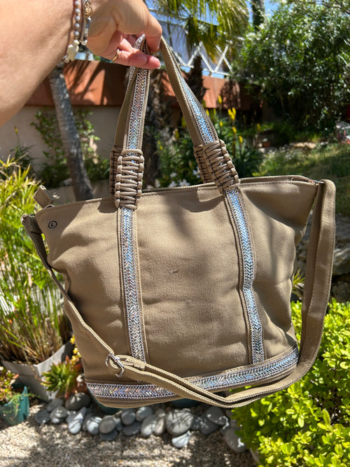 Cabas toile beige étoile
