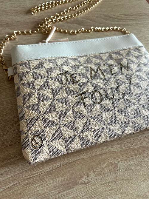 Grande pochette sac JE M’EN FOUS !