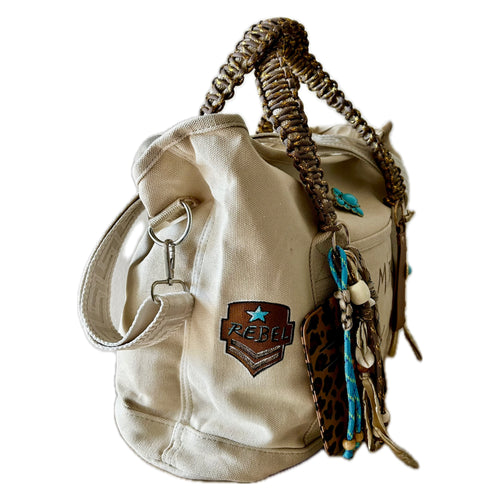 Grand sac toile beige JE M’EN FOUS !