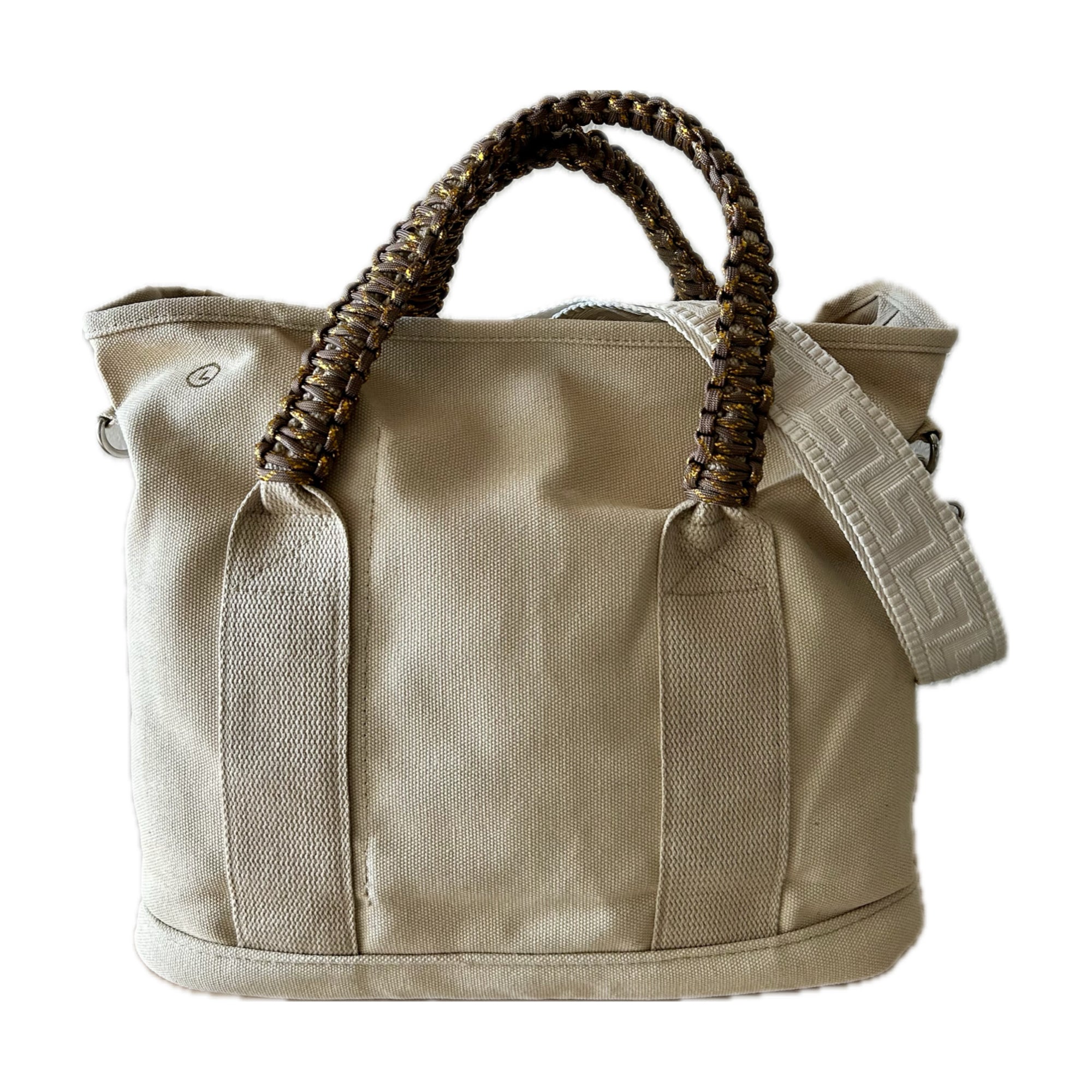 Grand sac toile beige JE M’EN FOUS !