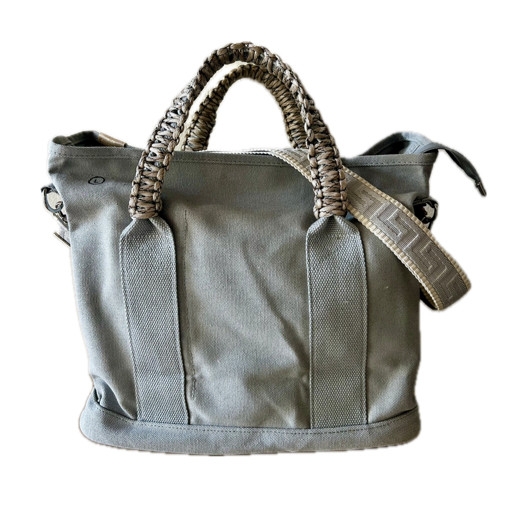 Grand sac toile gris JE M’EN FOUS !