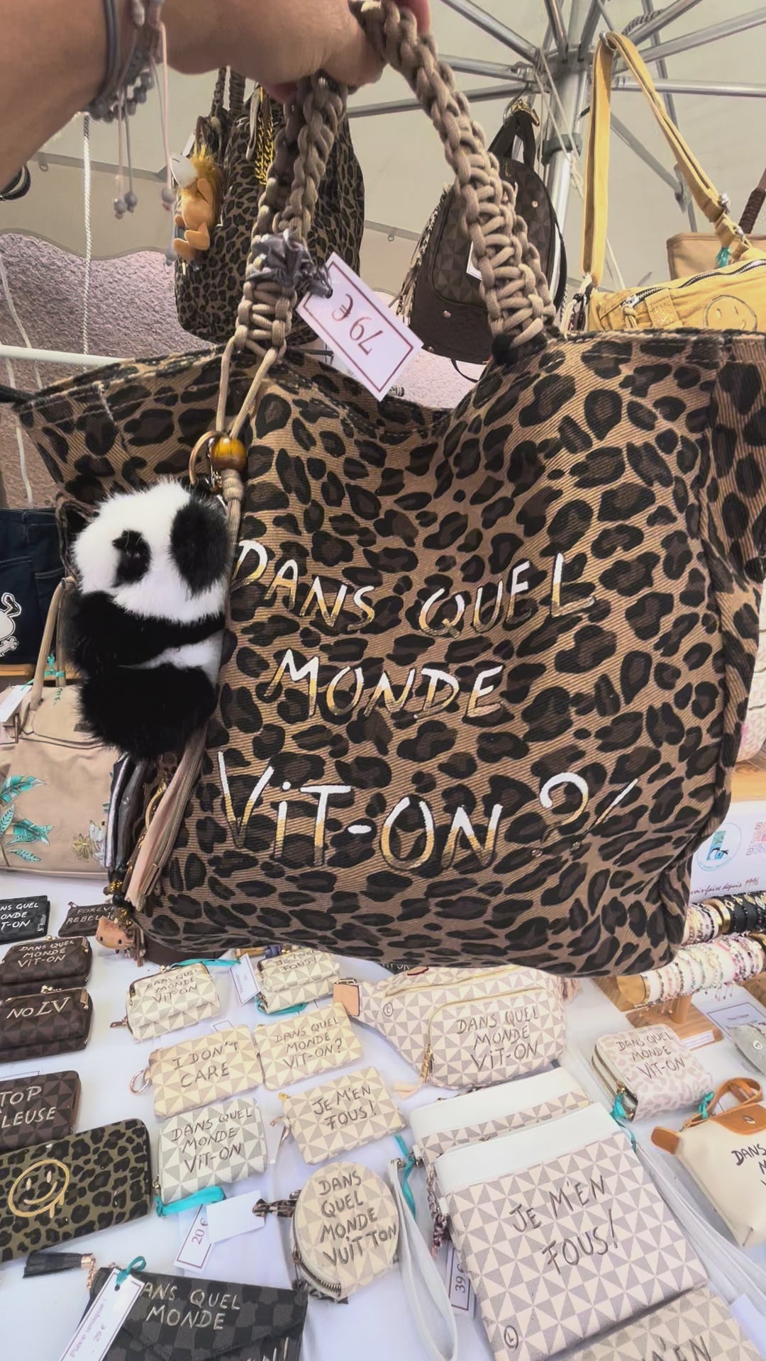Grand SAC toile léopard DS QUEL MONDE VIT-ON